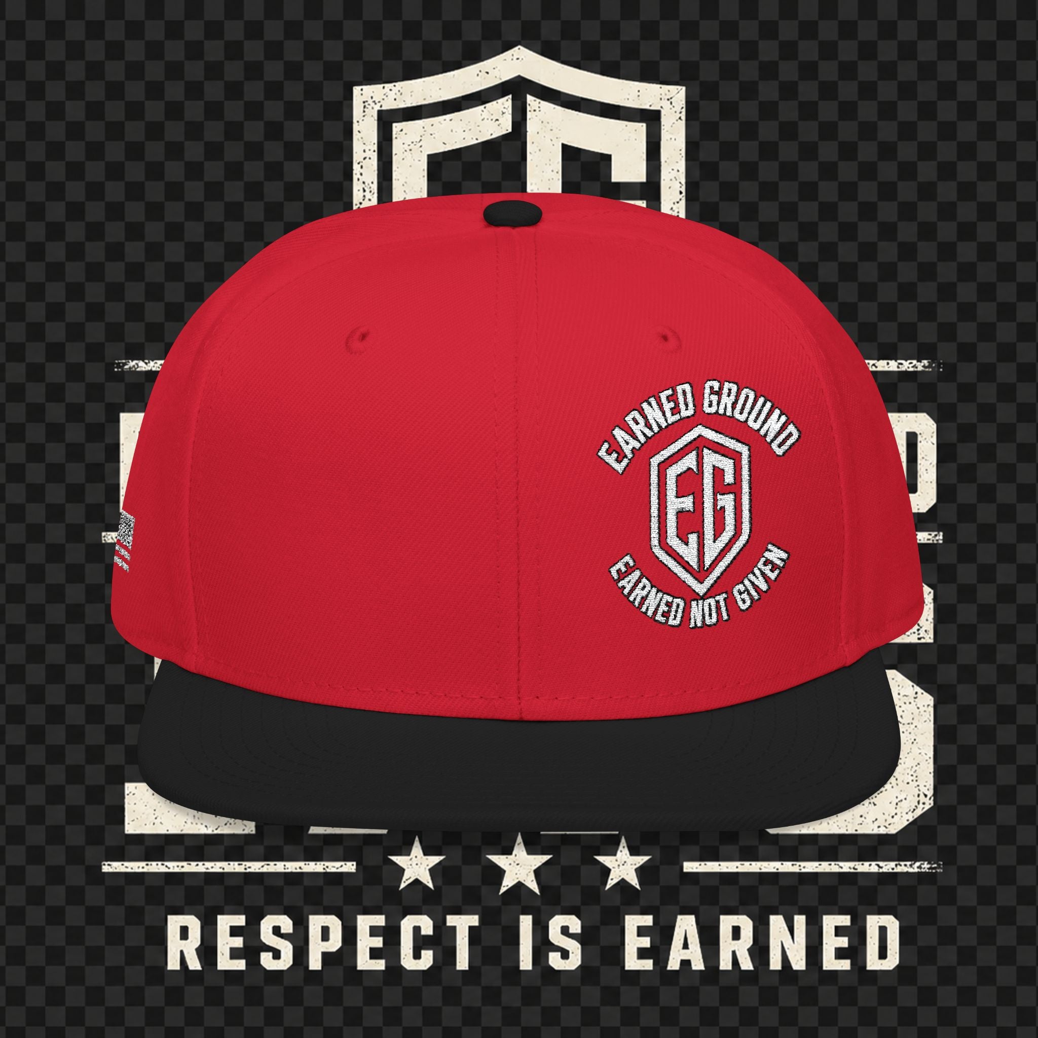 Earned Ground Embroidered Snapback Hat – Respect Is Earned Logo