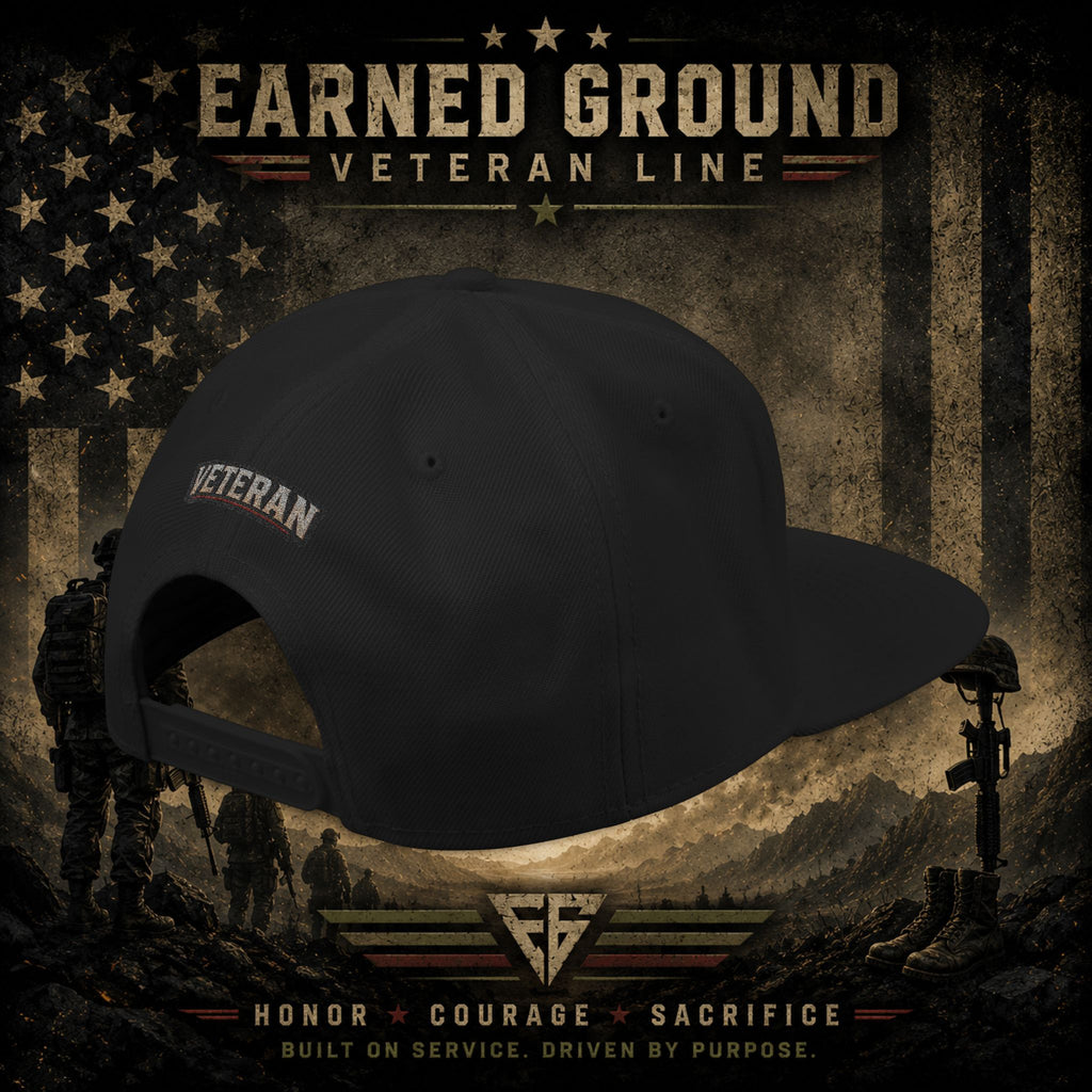 Earned Ground Veteran Line  Embroidered Snapback Hat