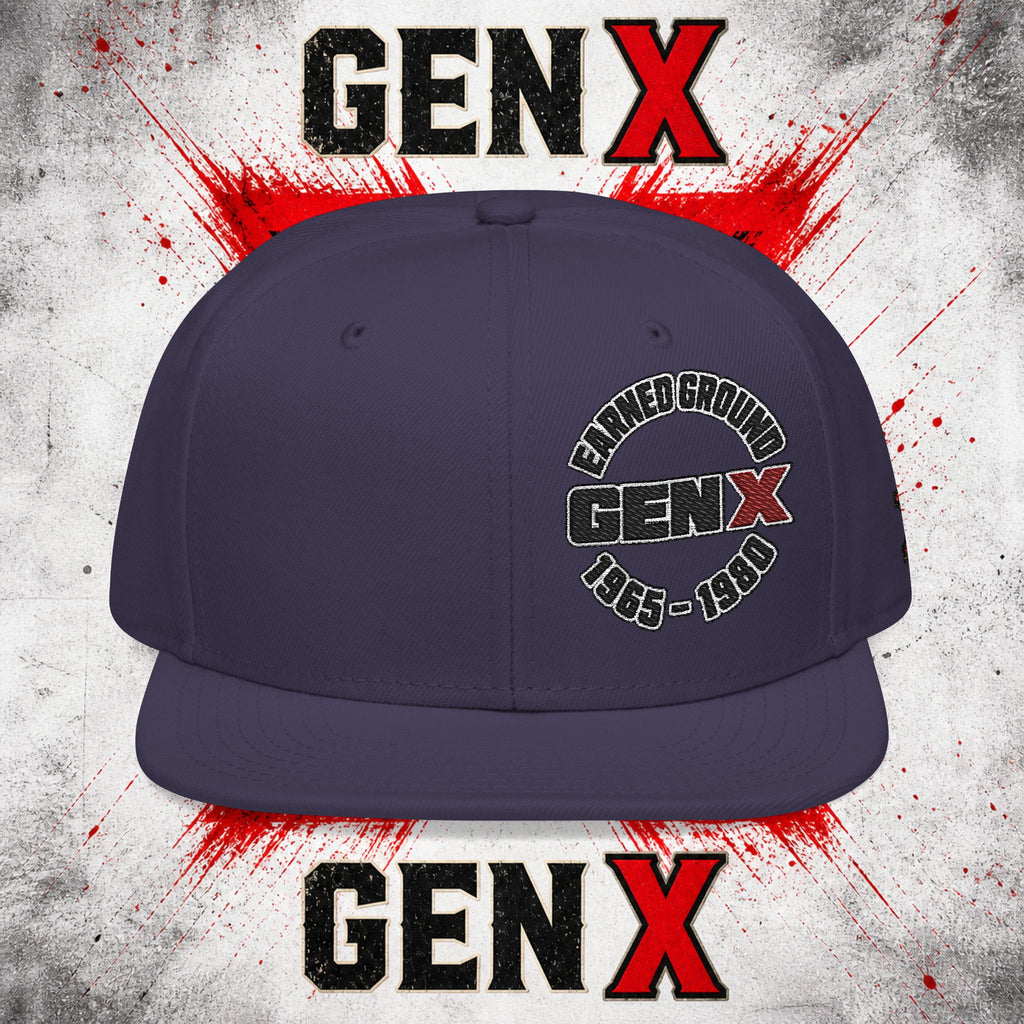 Gen X Embroidered Flat Bill Ball Cap — Gen X Proud 1965–1980
