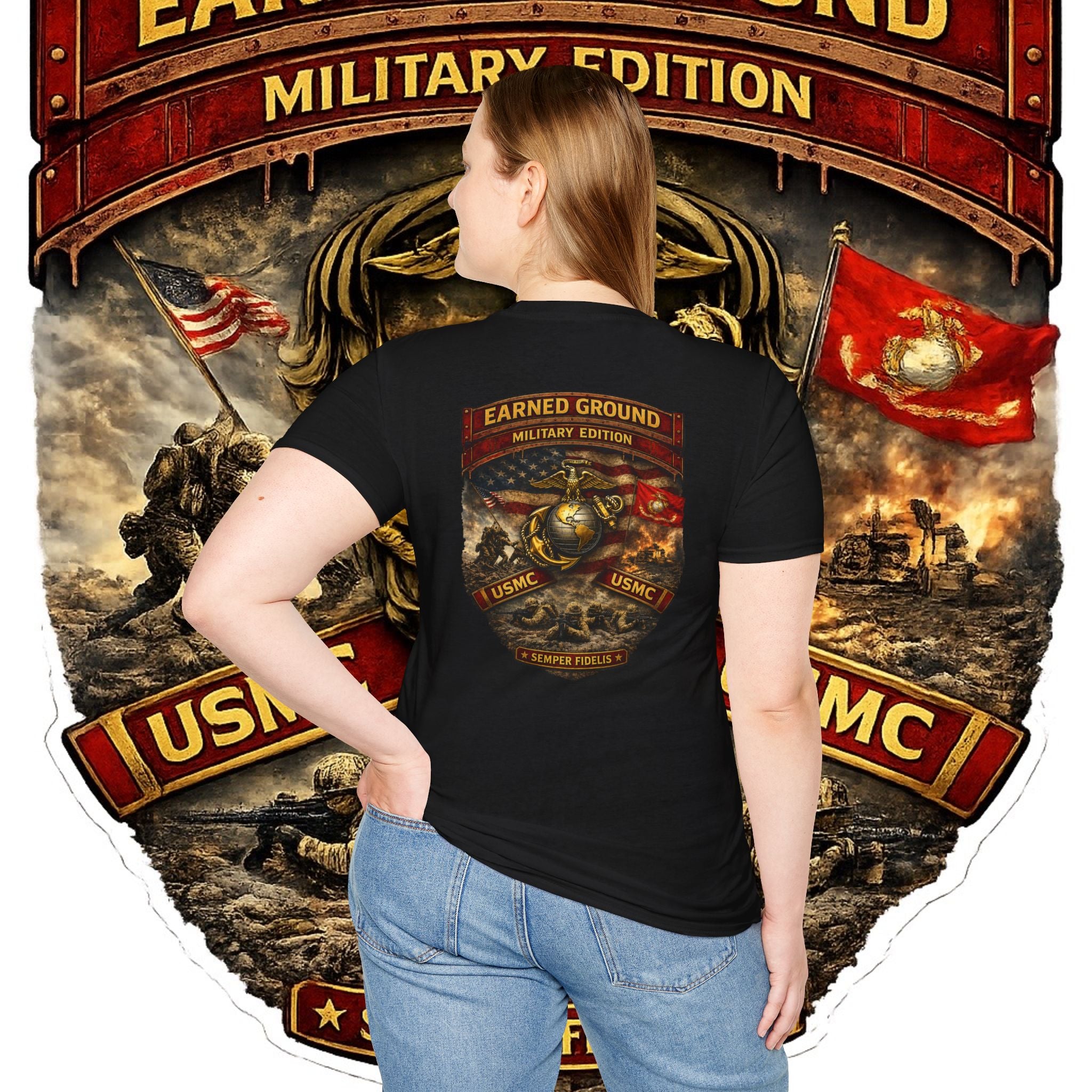 Earned Ground Military Edition USMC — USMC Military Tribute Pocket Tee