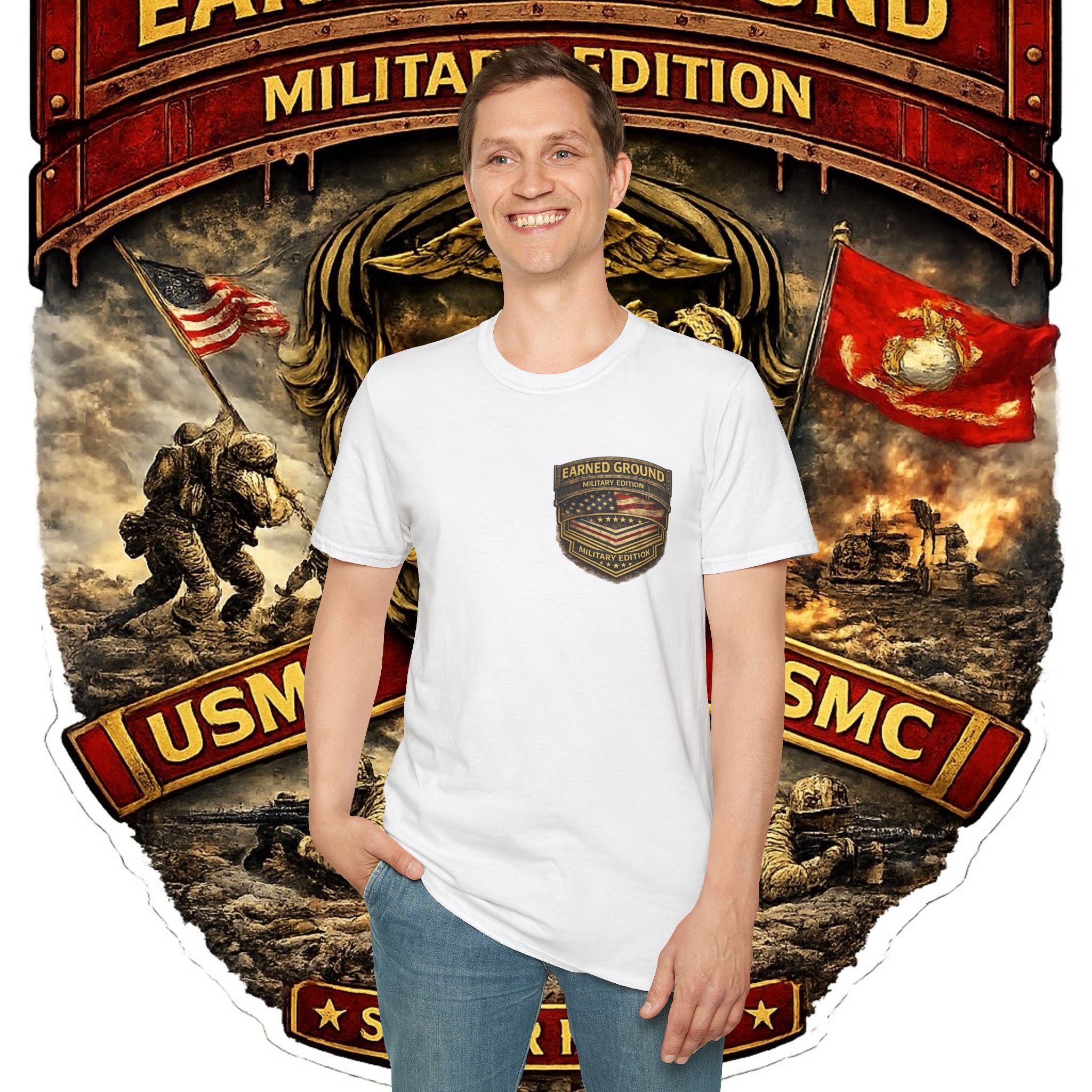 Earned Ground Military Edition USMC — USMC Military Tribute Pocket Tee