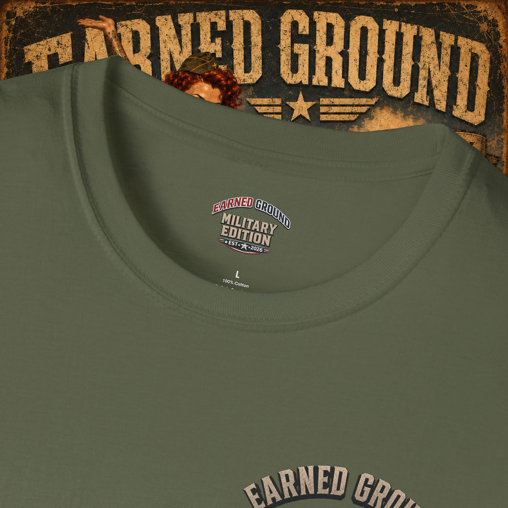 Earned Ground Veteran Division T‑Shirt —"LILY PINUP" VINTAGE SERVICE DIVISON