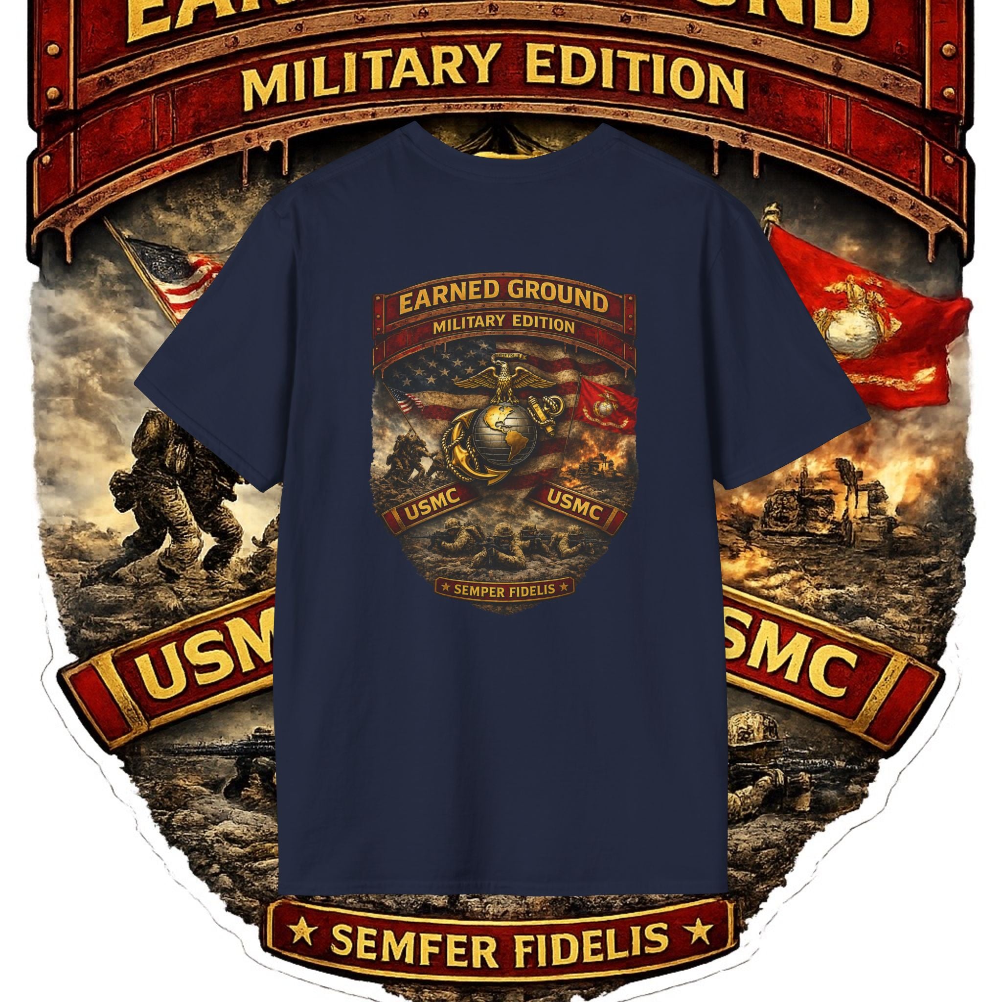 Earned Ground Military Edition USMC — USMC Military Tribute Pocket Tee