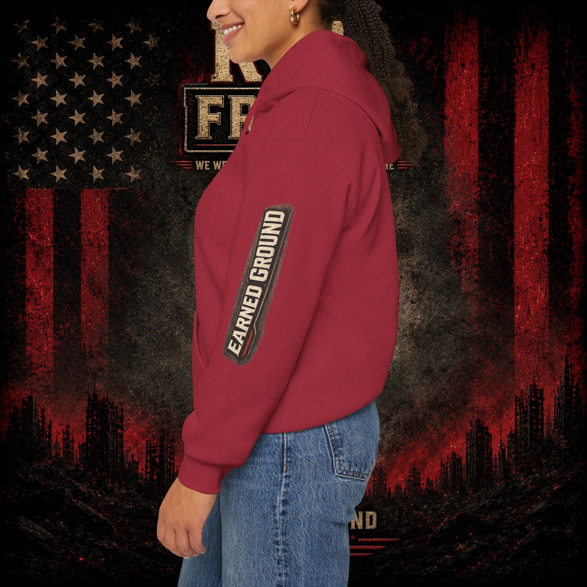 Red Friday Hoodie — " WE WEAR READ UNITL THE ALL COME HOME" Veterans American Flag Pullover