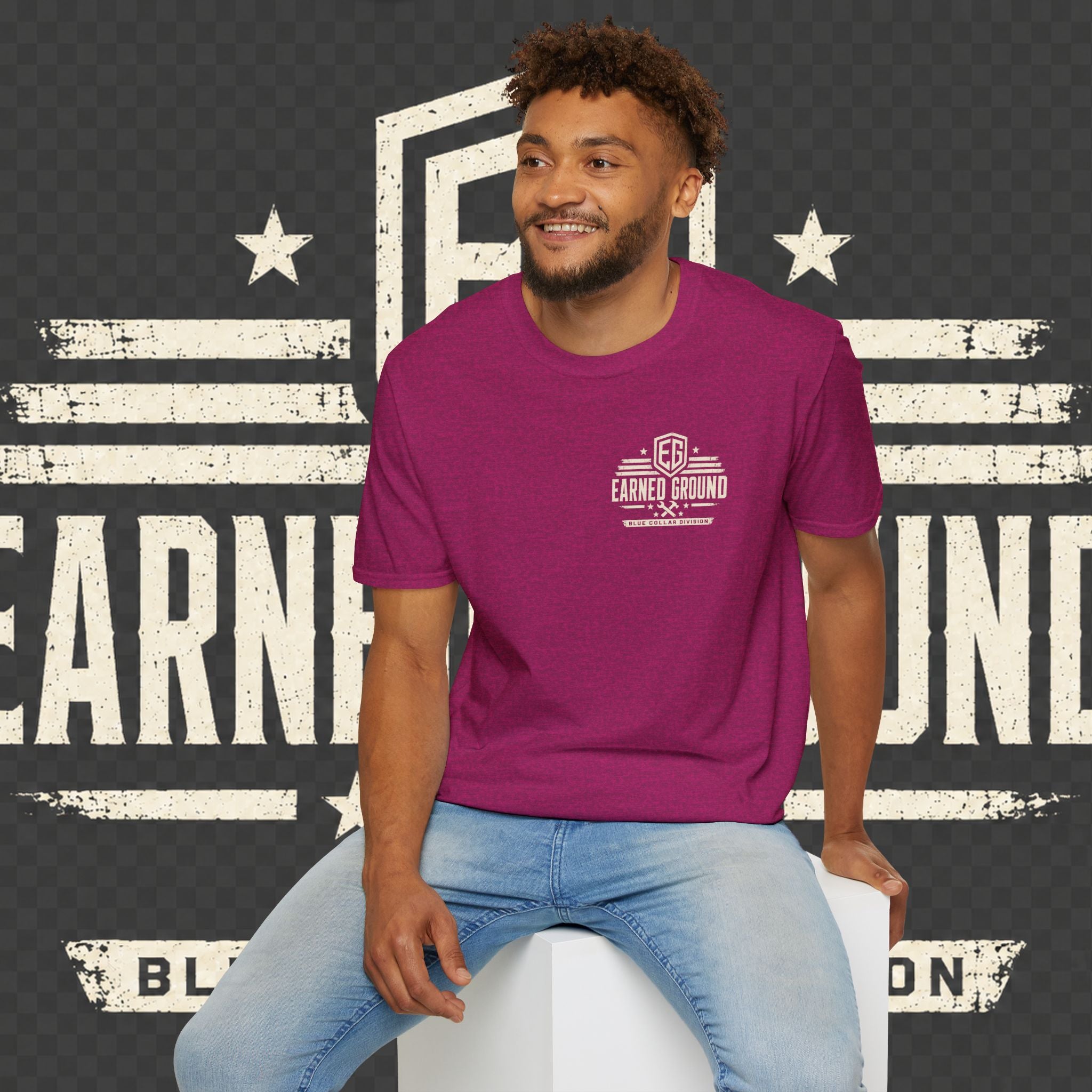 EARNED GROUND "BLUE COLLAR DIVISION" Coastal Calm Graphic T-Shirt