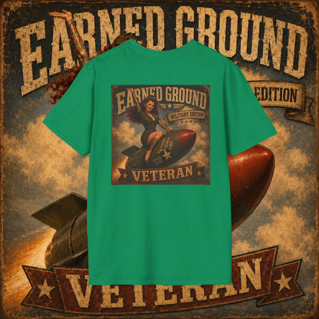 Earned Ground Veteran Division T‑Shirt —"LILY PINUP" VINTAGE SERVICE DIVISON
