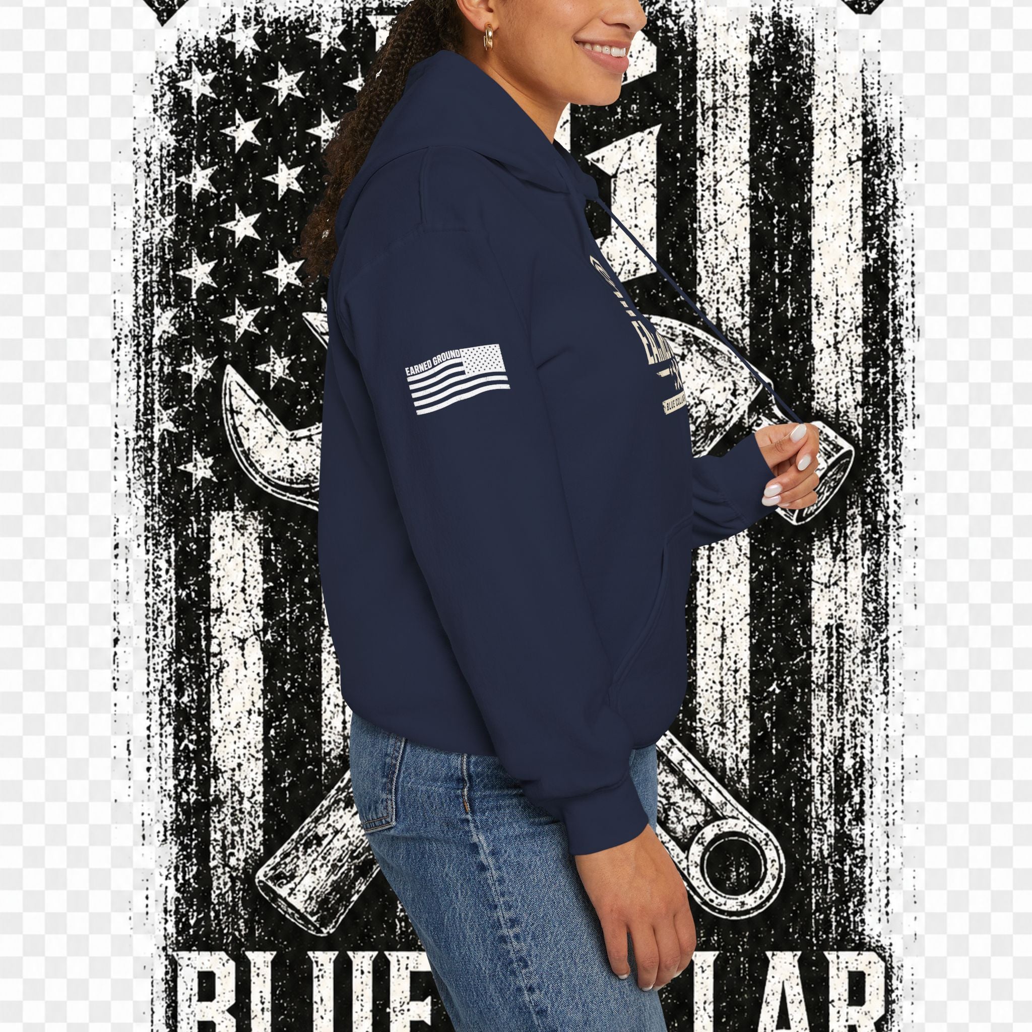 Earned Ground Blue Collar Hoodie – Blue Collar Division Hoodie
