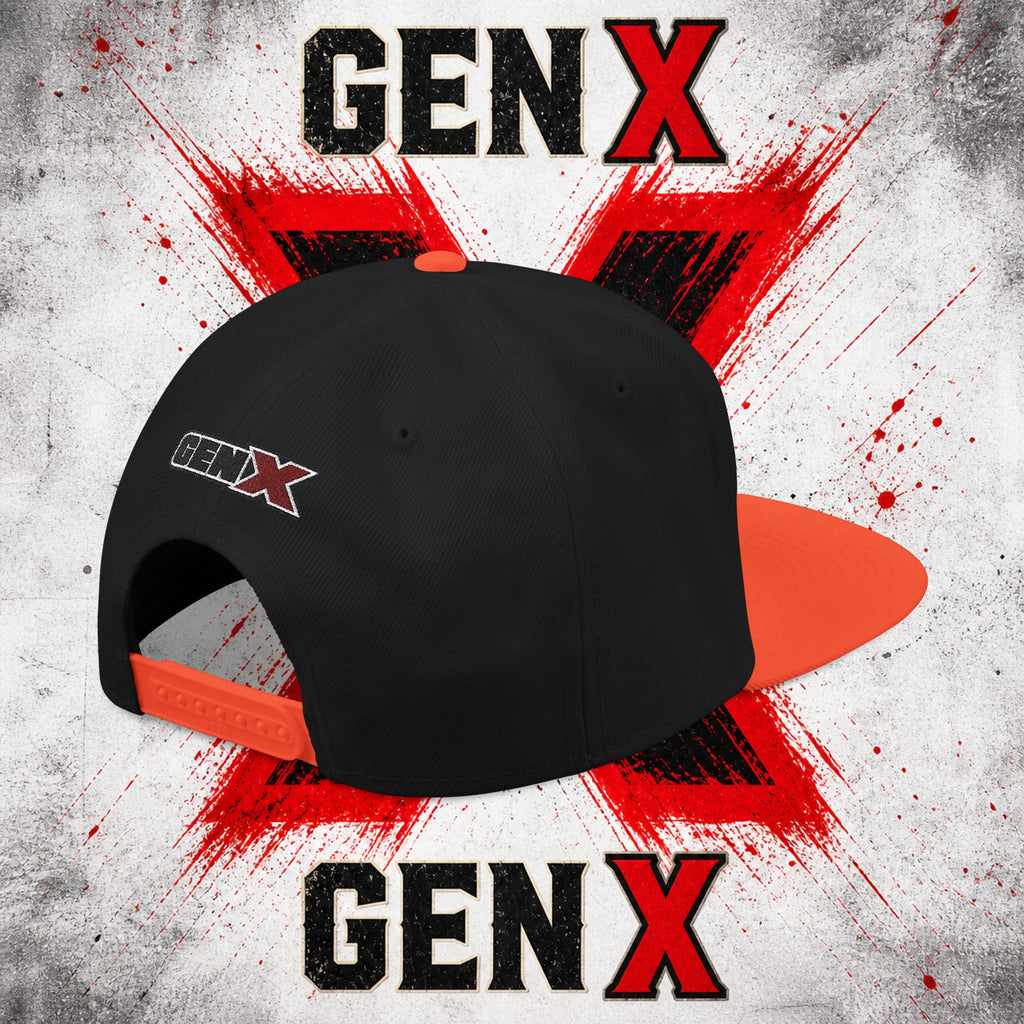 Gen X Embroidered Flat Bill Ball Cap — Gen X Proud 1965–1980