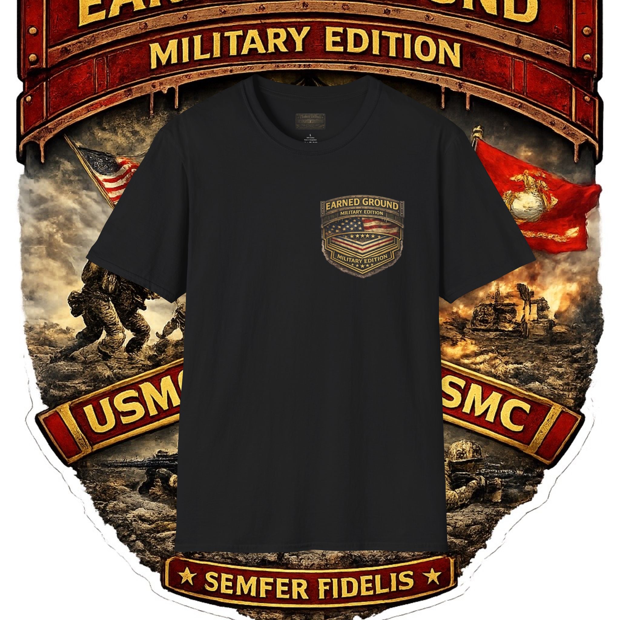 Earned Ground Military Edition USMC — USMC Military Tribute Pocket Tee
