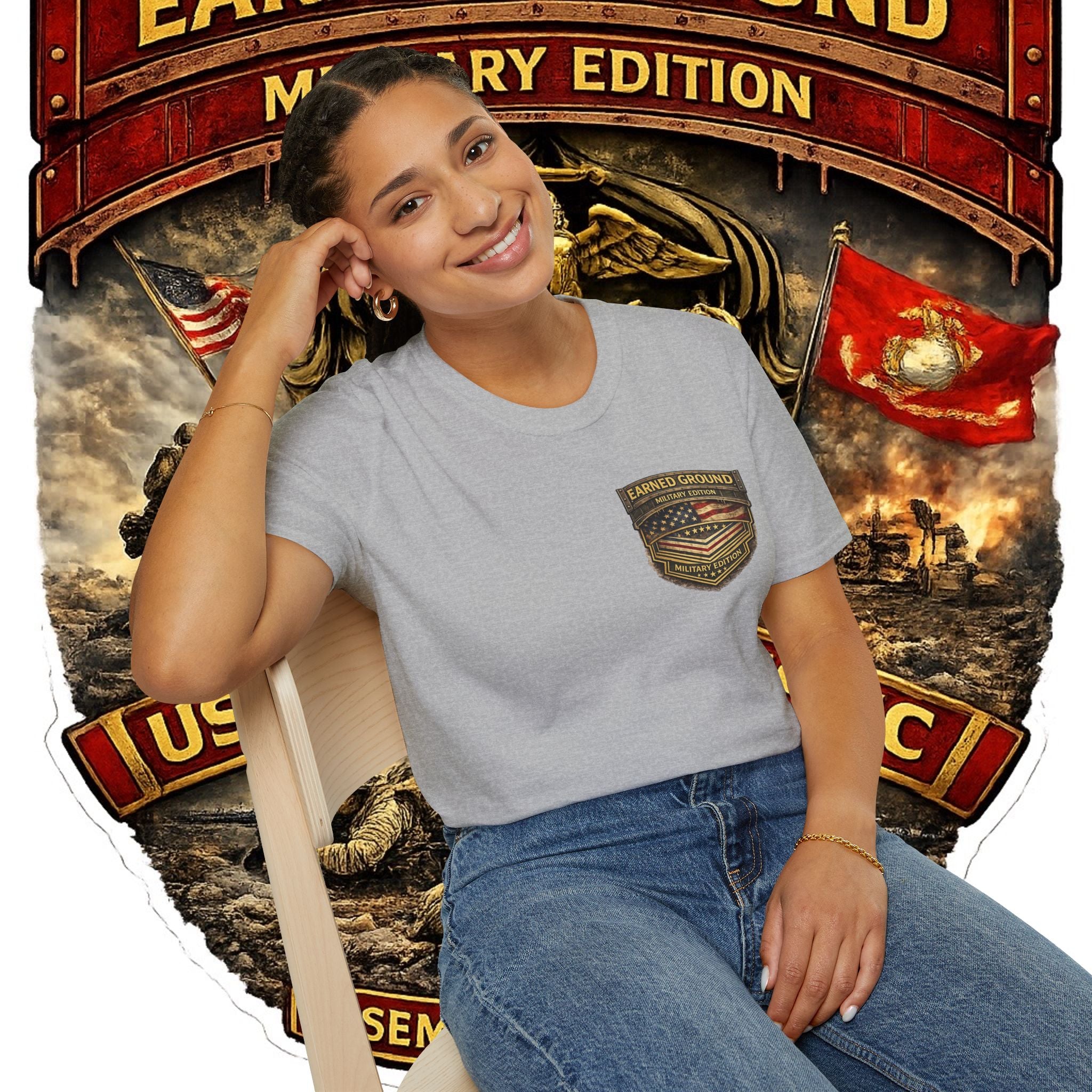 Earned Ground Military Edition USMC — USMC Military Tribute Pocket Tee