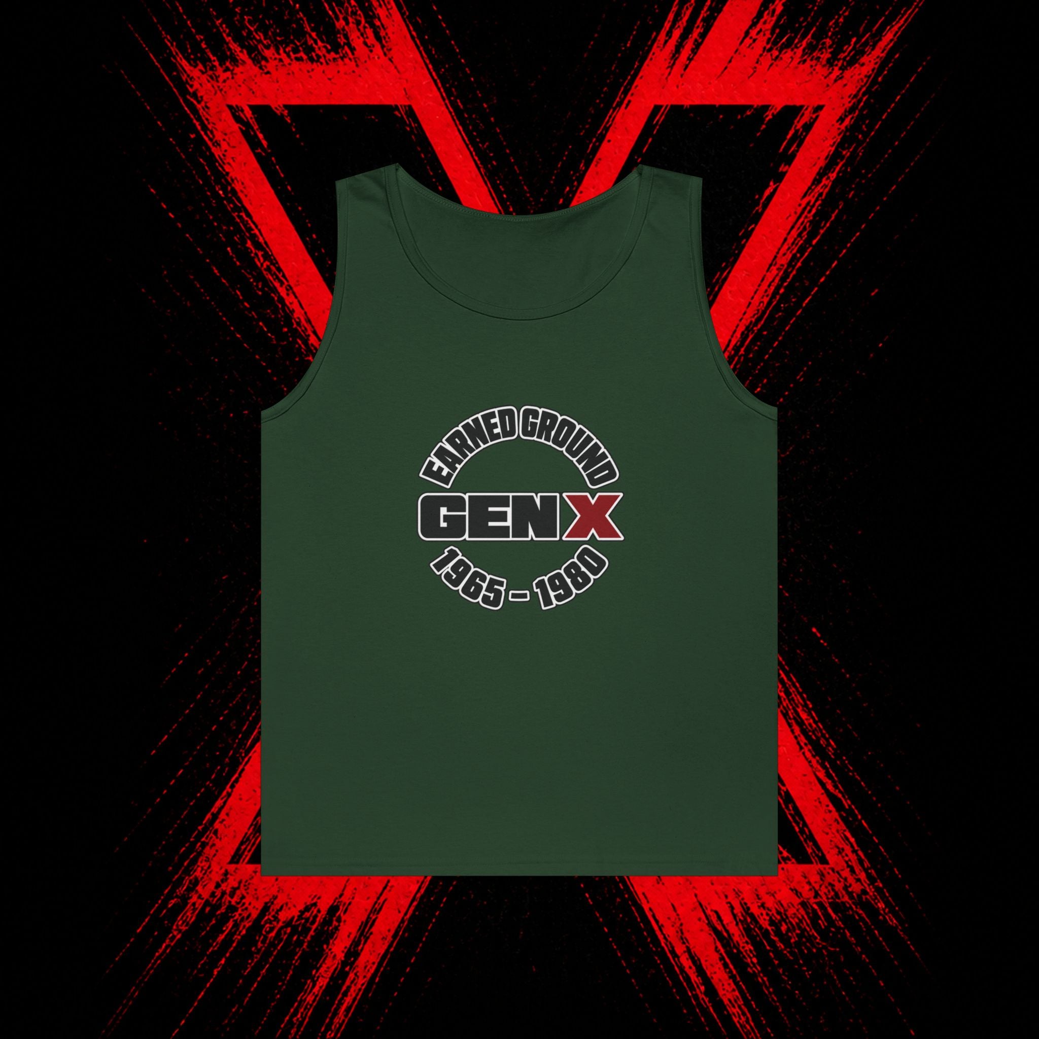 Gen X Tank Top - "Earned Ground" 1965–1980 Retro Logo Tank