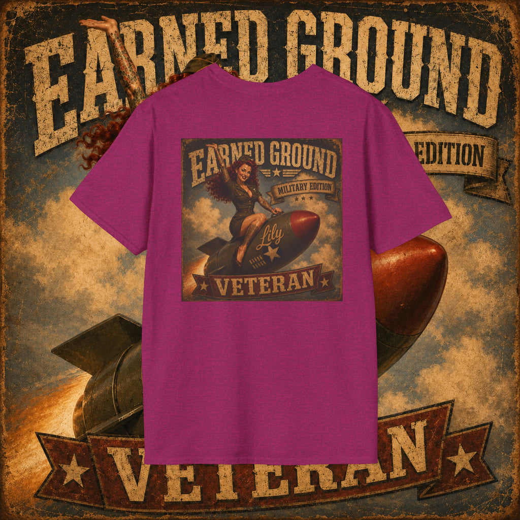 Earned Ground Veteran Division T‑Shirt —"LILY PINUP" VINTAGE SERVICE DIVISON