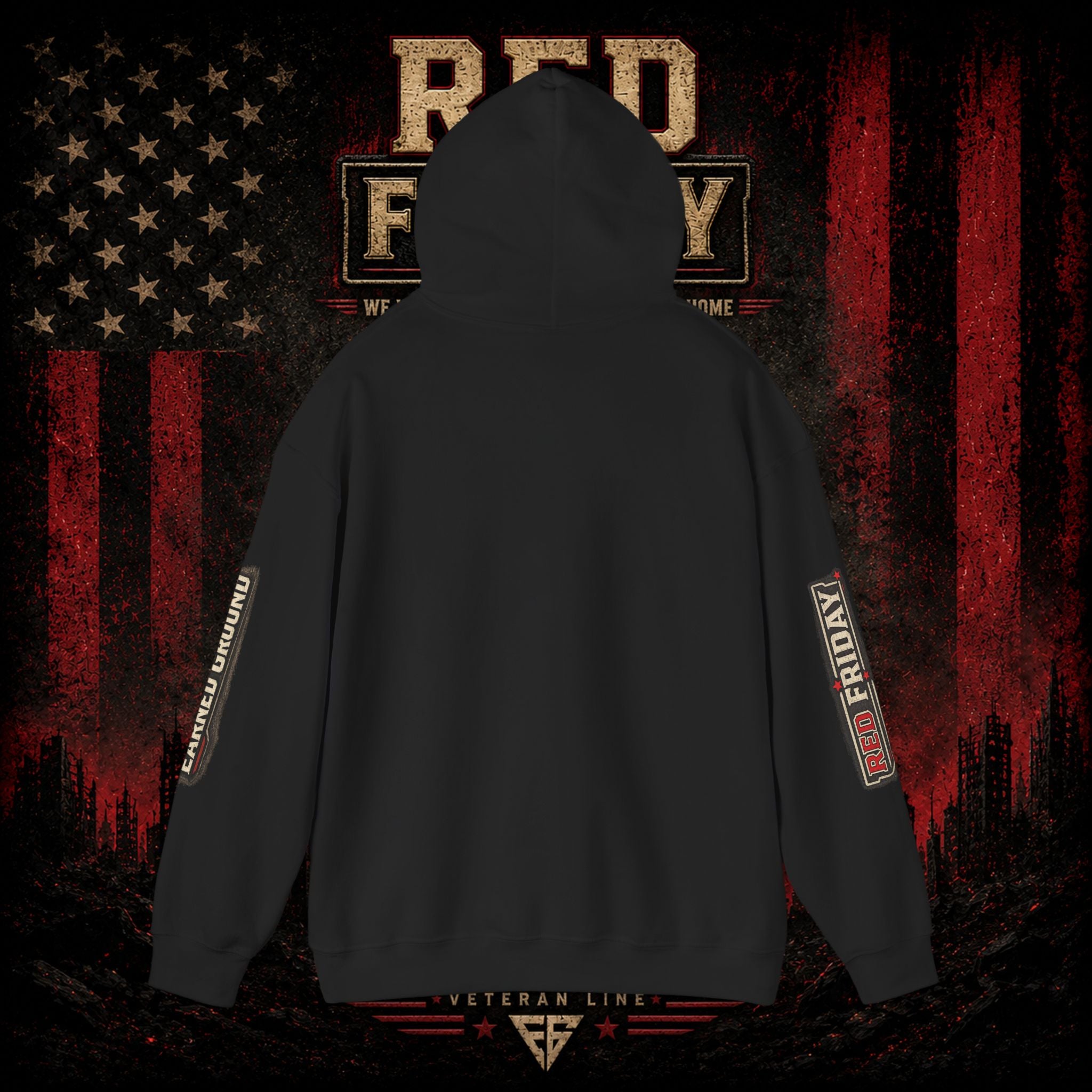 Red Friday Hoodie — " WE WEAR READ UNITL THE ALL COME HOME" Veterans American Flag Pullover