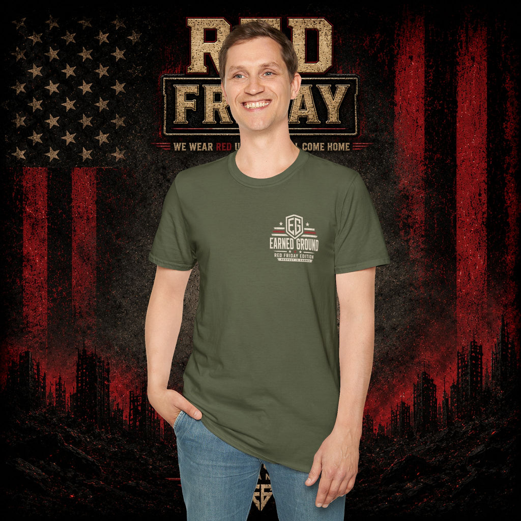 Earned Ground EG Military Flag T-Shirt — Red Friday Patriot Tee