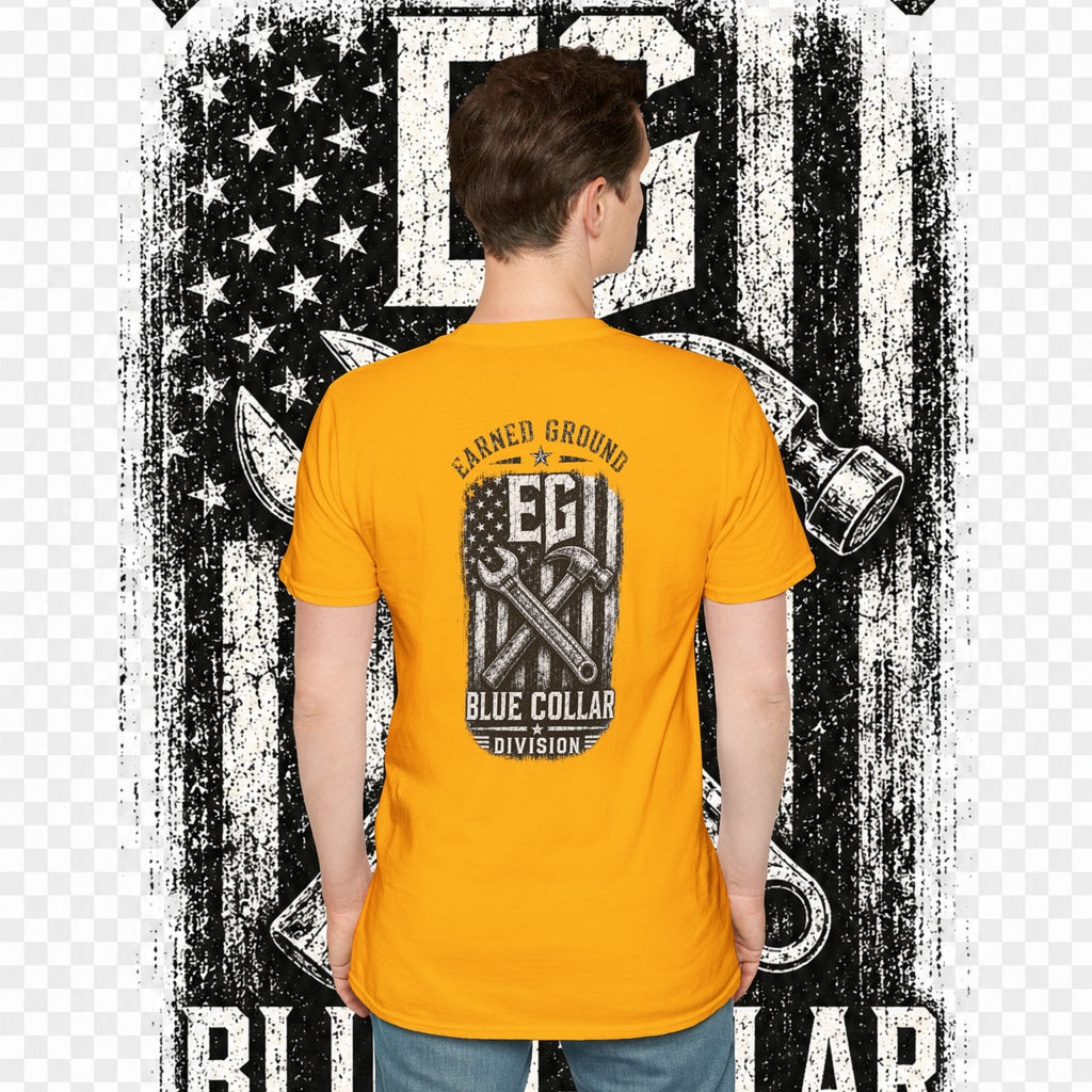 EARNED GROUND "BLUE COLLAR DIVISION" Coastal Calm Graphic T-Shirt