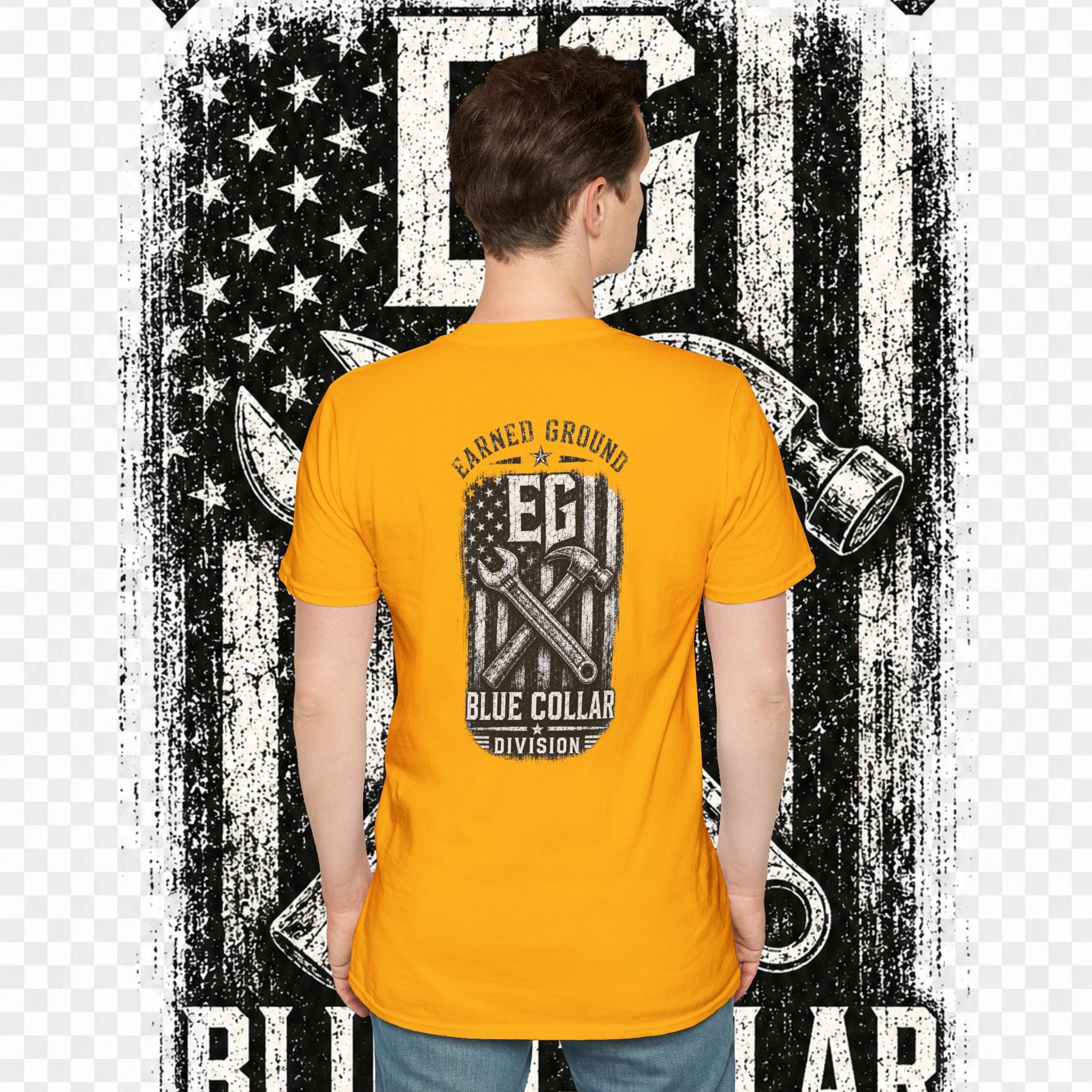 EARNED GROUND "BLUE COLLAR DIVISION" Coastal Calm Graphic T-Shirt