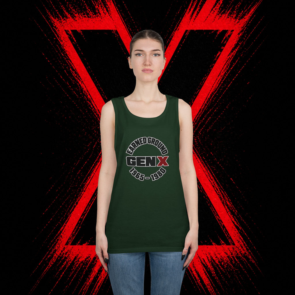 Gen X Tank Top - "Earned Ground" 1965–1980 Retro Logo Tank