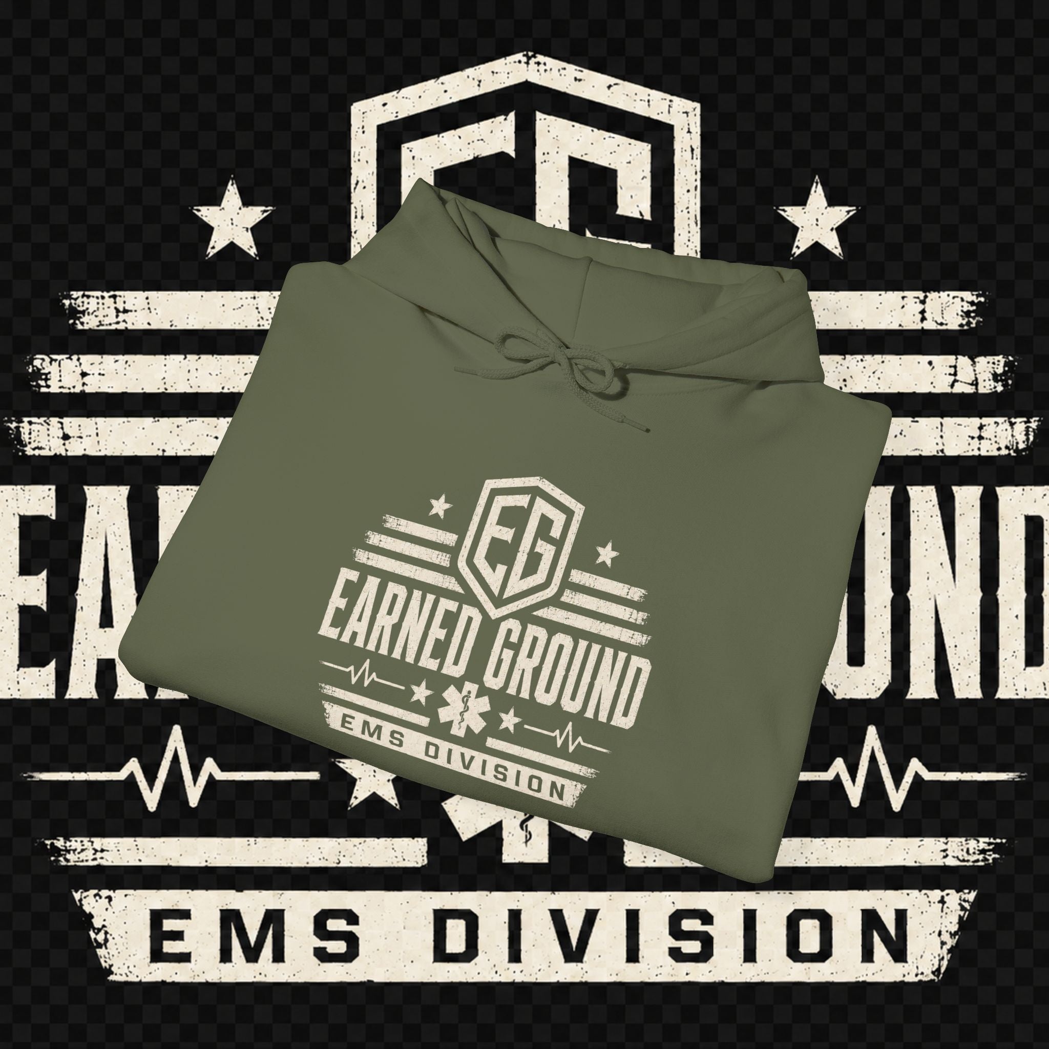 Earned Ground EMS Division Hoodie — Paramedic / EMT Tribute Pullover