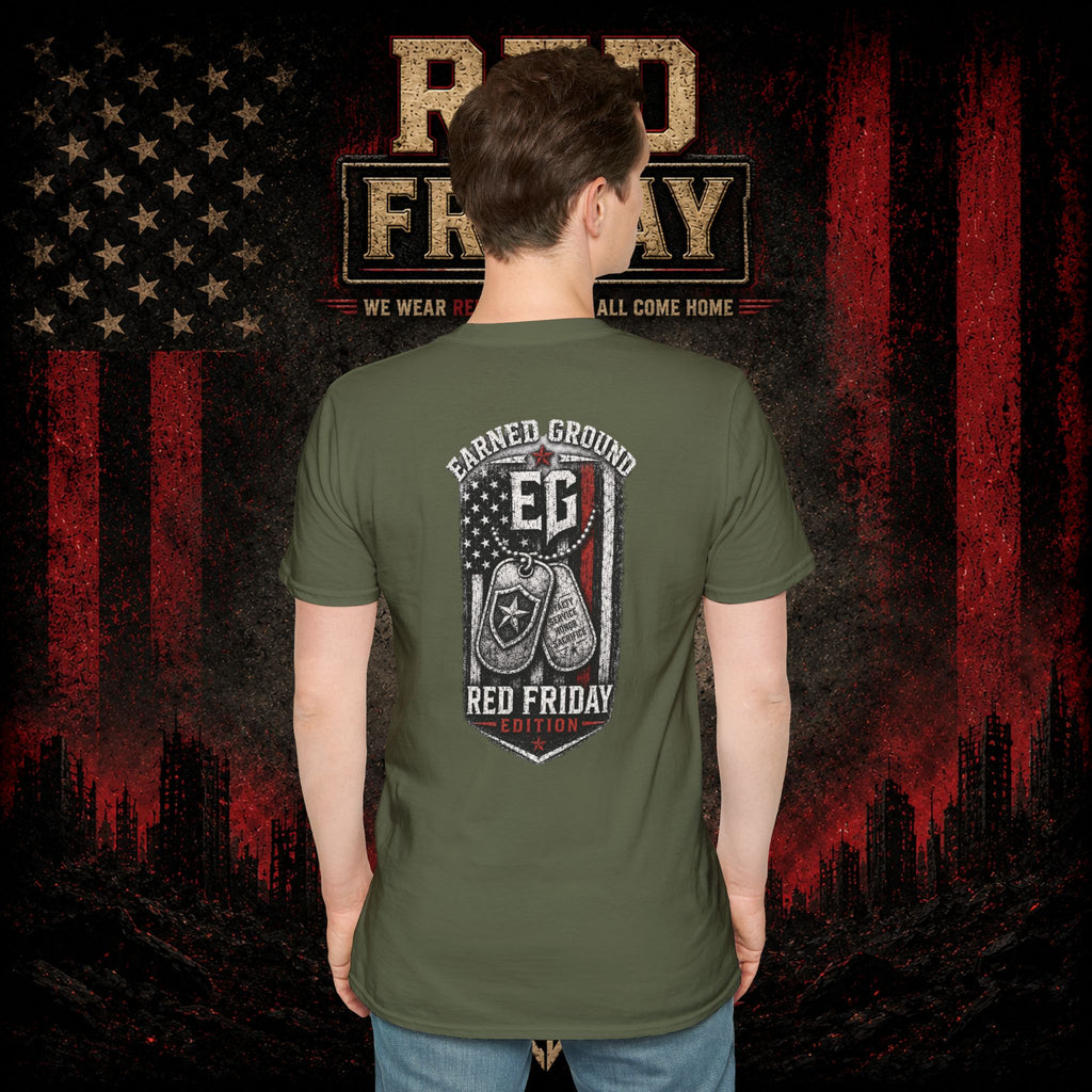 Earned Ground EG Military Flag T-Shirt — Red Friday Patriot Tee