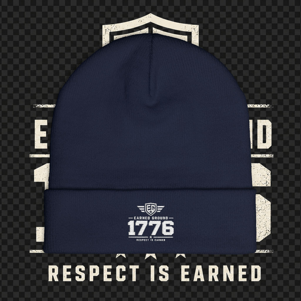 EARNED GROUND 1776 "Respect Is Earned" Embroidered Knit Beanie