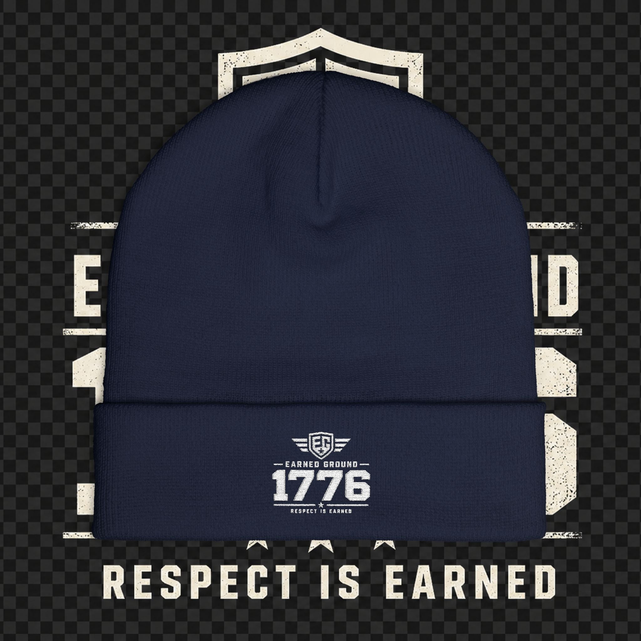 EARNED GROUND 1776 "Respect Is Earned" Embroidered Knit Beanie