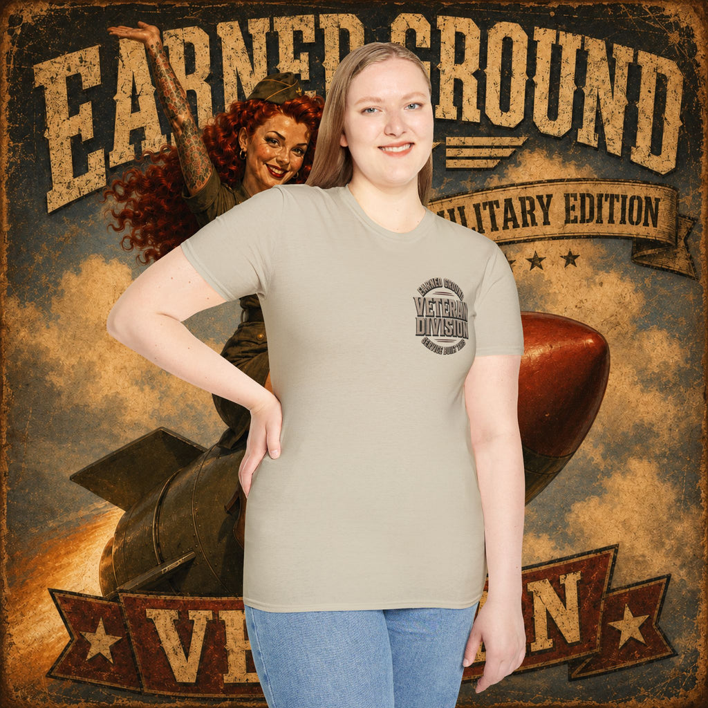 Earned Ground Veteran Division T‑Shirt —"LILY PINUP" VINTAGE SERVICE DIVISON