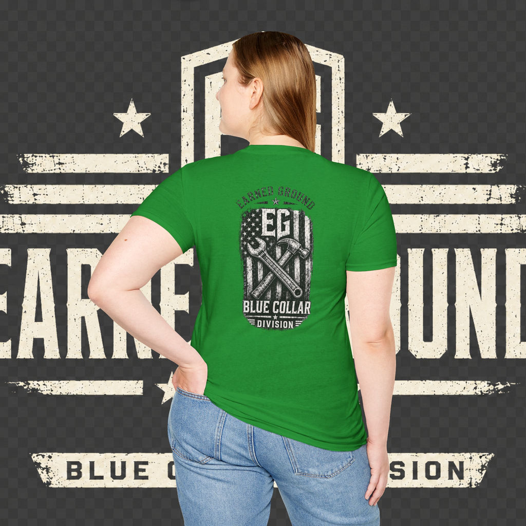 EARNED GROUND "BLUE COLLAR DIVISION" Coastal Calm Graphic T-Shirt