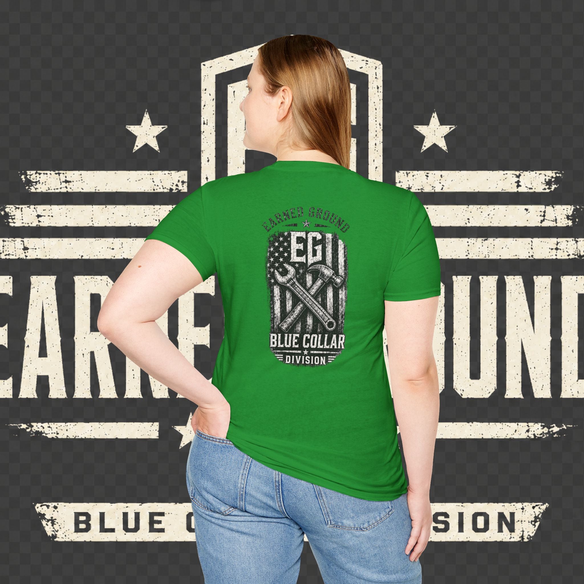 EARNED GROUND "BLUE COLLAR DIVISION" Coastal Calm Graphic T-Shirt