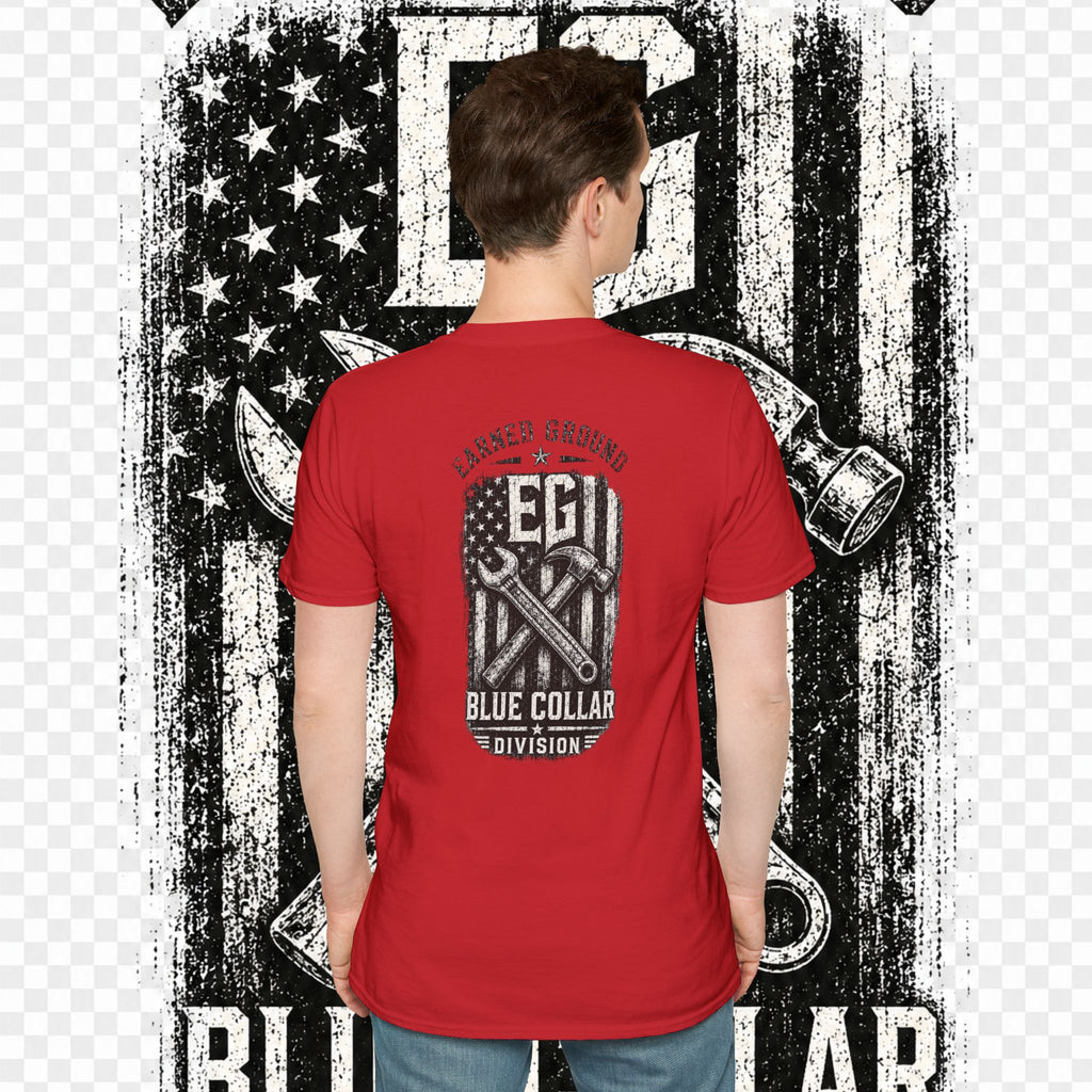 EARNED GROUND "BLUE COLLAR DIVISION" Coastal Calm Graphic T-Shirt