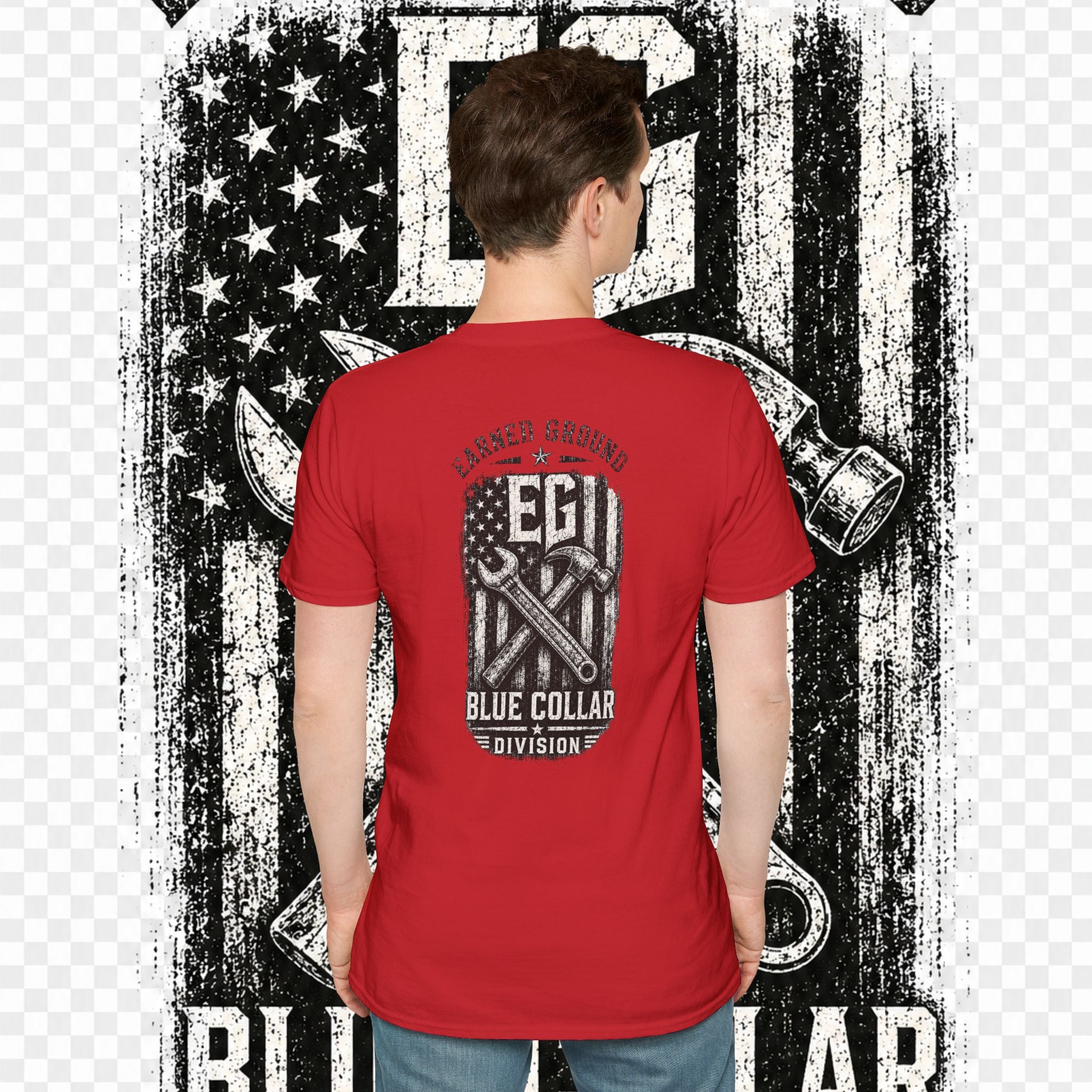 EARNED GROUND "BLUE COLLAR DIVISION" Coastal Calm Graphic T-Shirt
