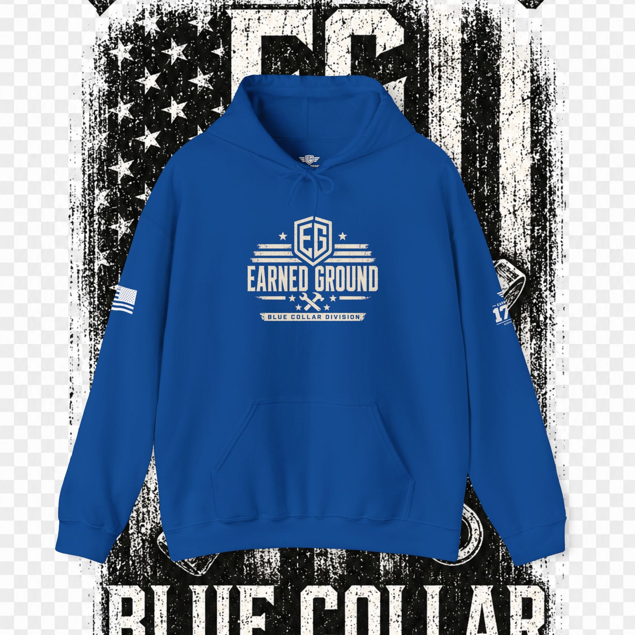 Earned Ground Blue Collar Hoodie – Blue Collar Division Hoodie