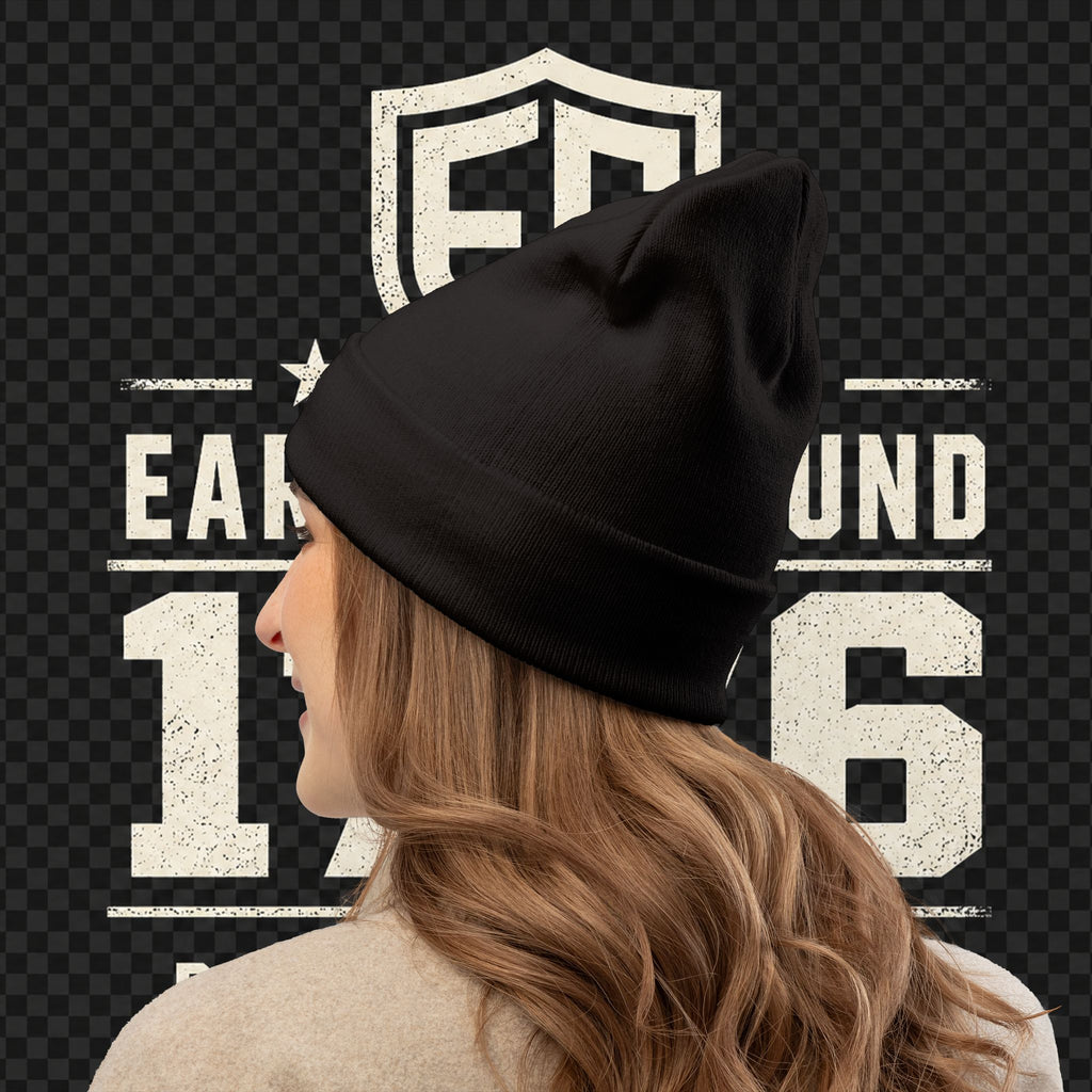 EARNED GROUND 1776 "Respect Is Earned" Embroidered Knit Beanie