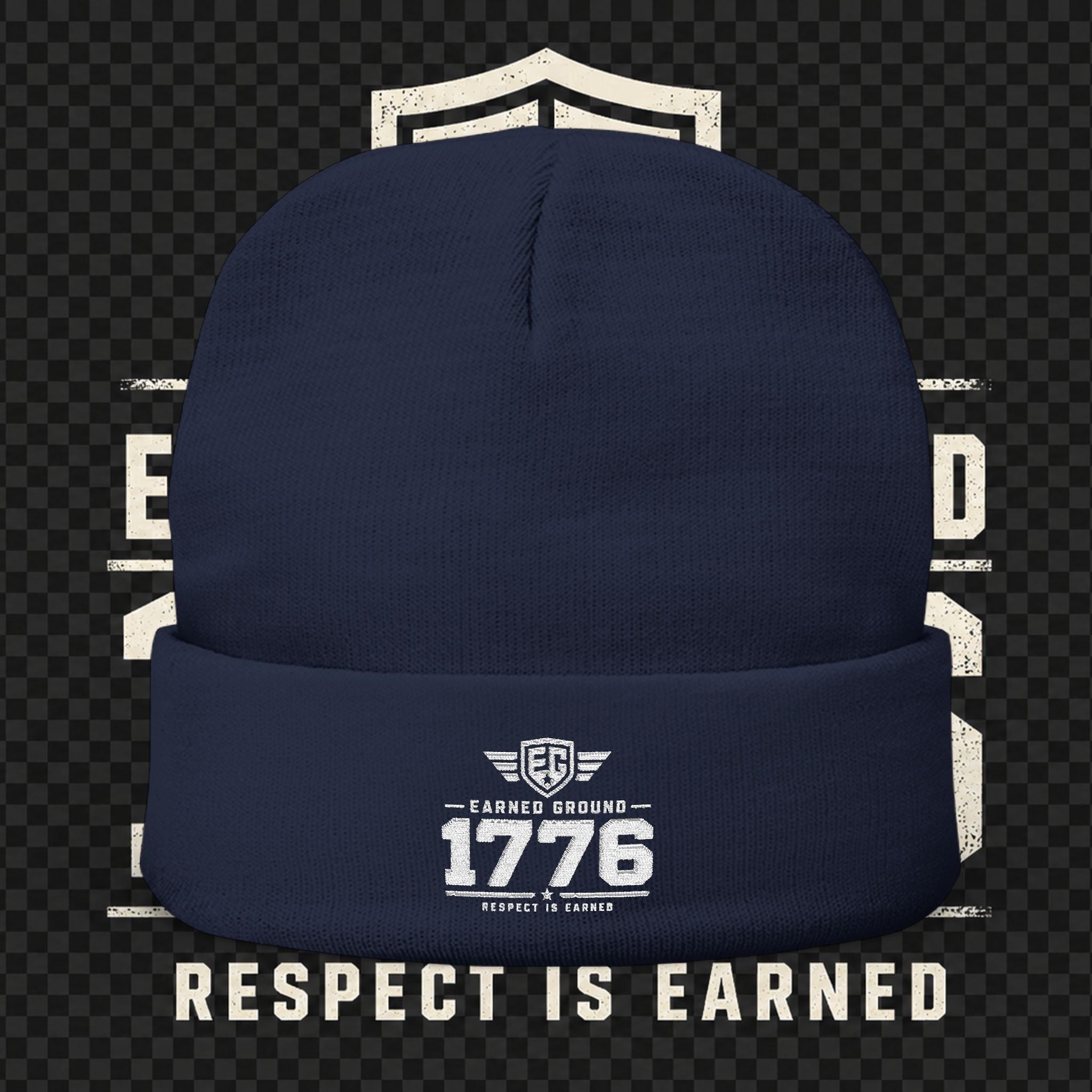 EARNED GROUND 1776 "Respect Is Earned" Embroidered Knit Beanie