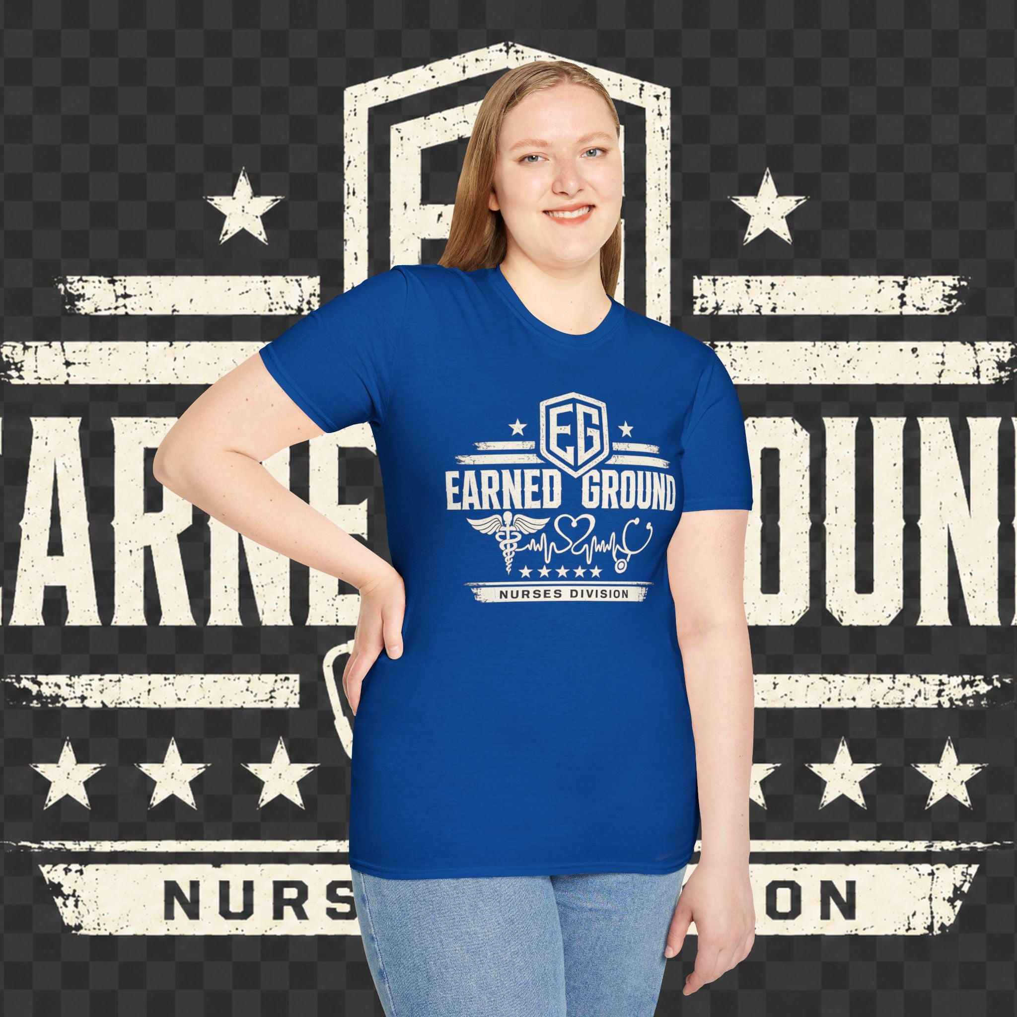 Earned Ground Nurses Division T-Shirt — Nurse Appreciation Medical Heartbeat Tee