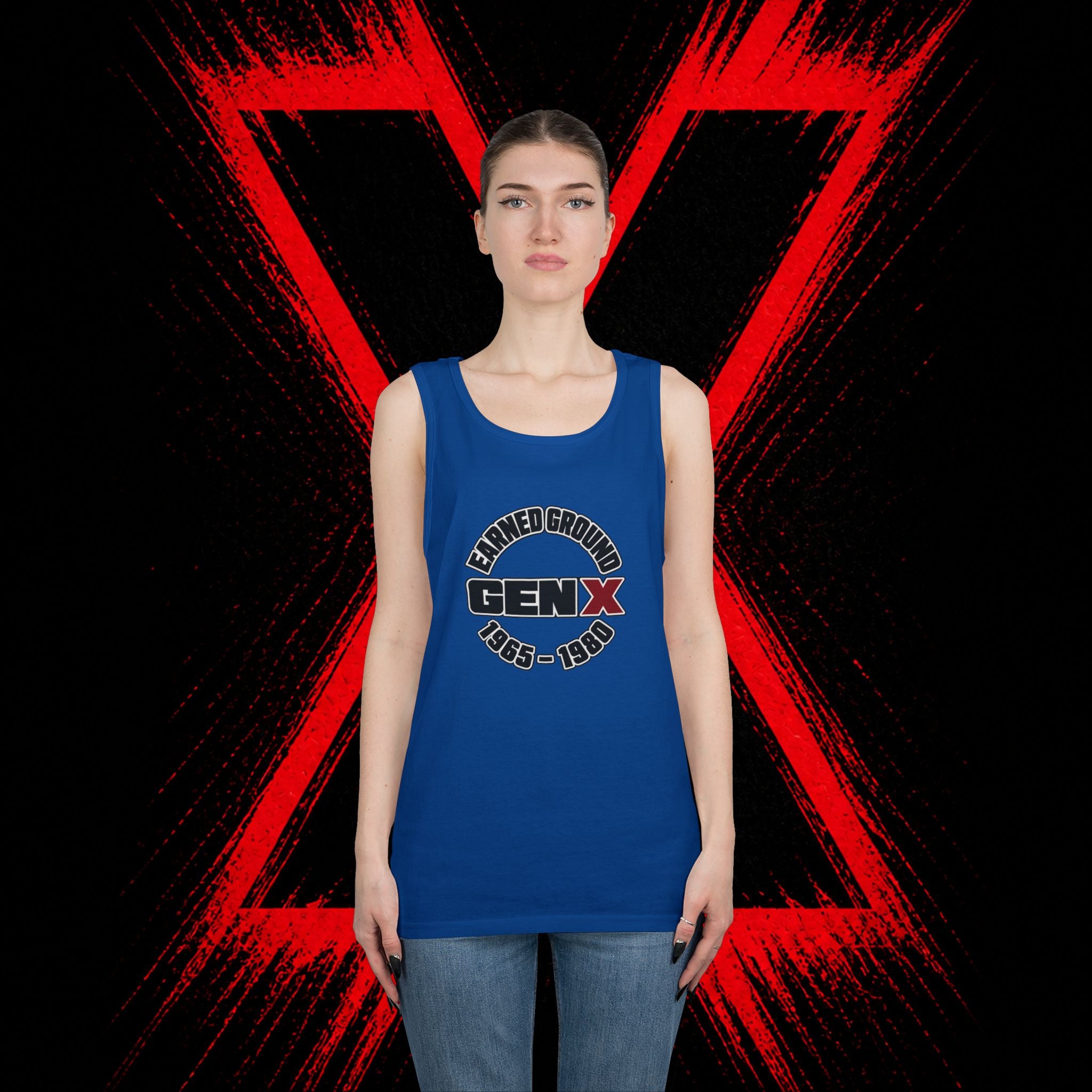 Gen X Tank Top - "Earned Ground" 1965–1980 Retro Logo Tank