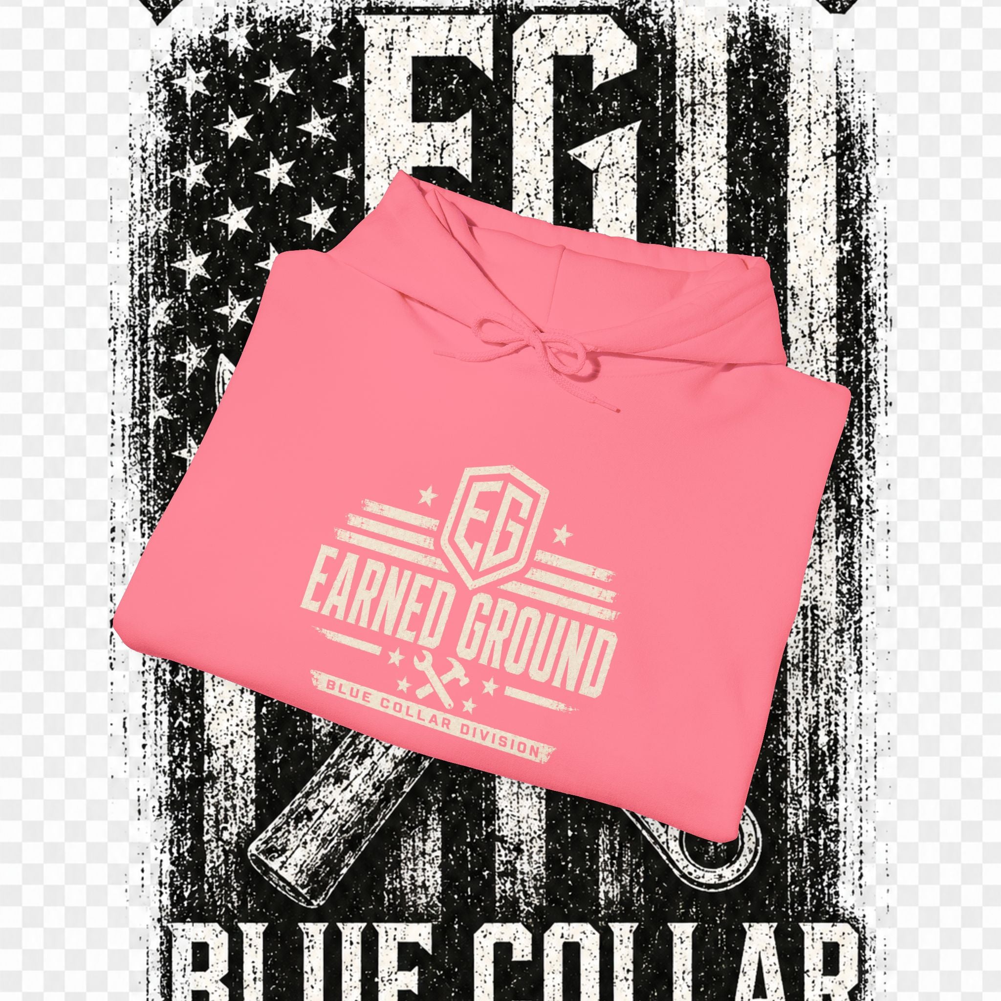 Earned Ground Blue Collar Hoodie – Blue Collar Division Hoodie