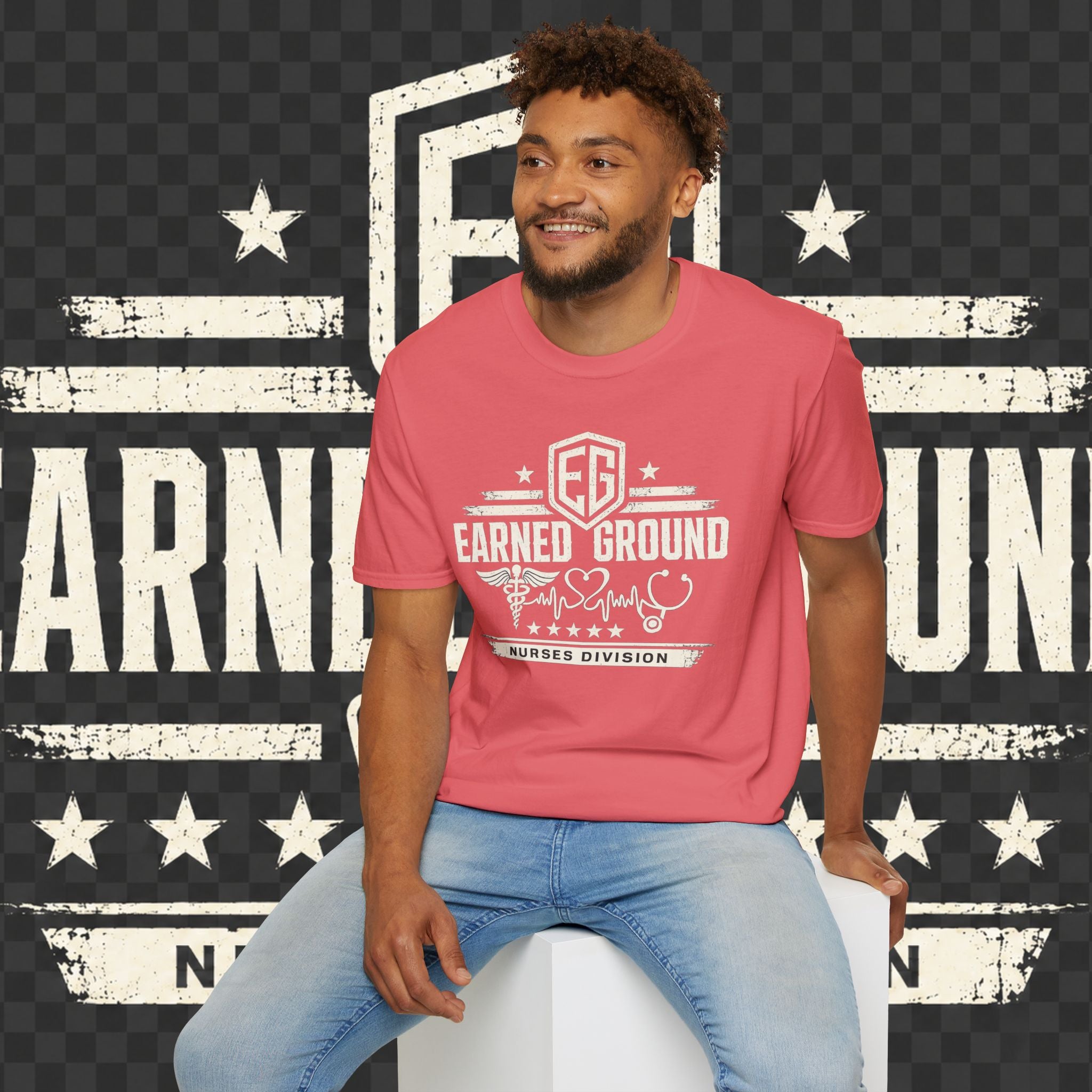 Earned Ground Nurses Division T-Shirt — Nurse Appreciation Medical Heartbeat Tee