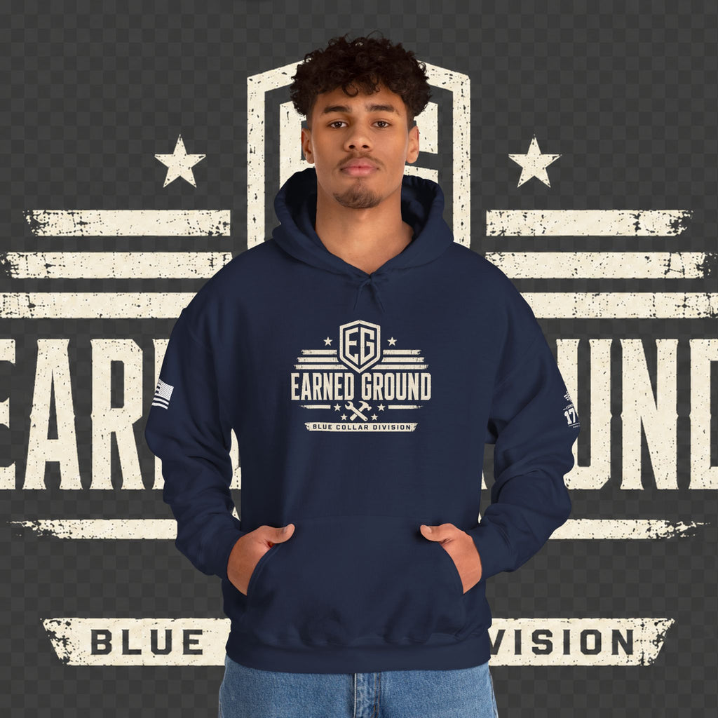 Earned Ground Blue Collar Hoodie – Blue Collar Division Hoodie