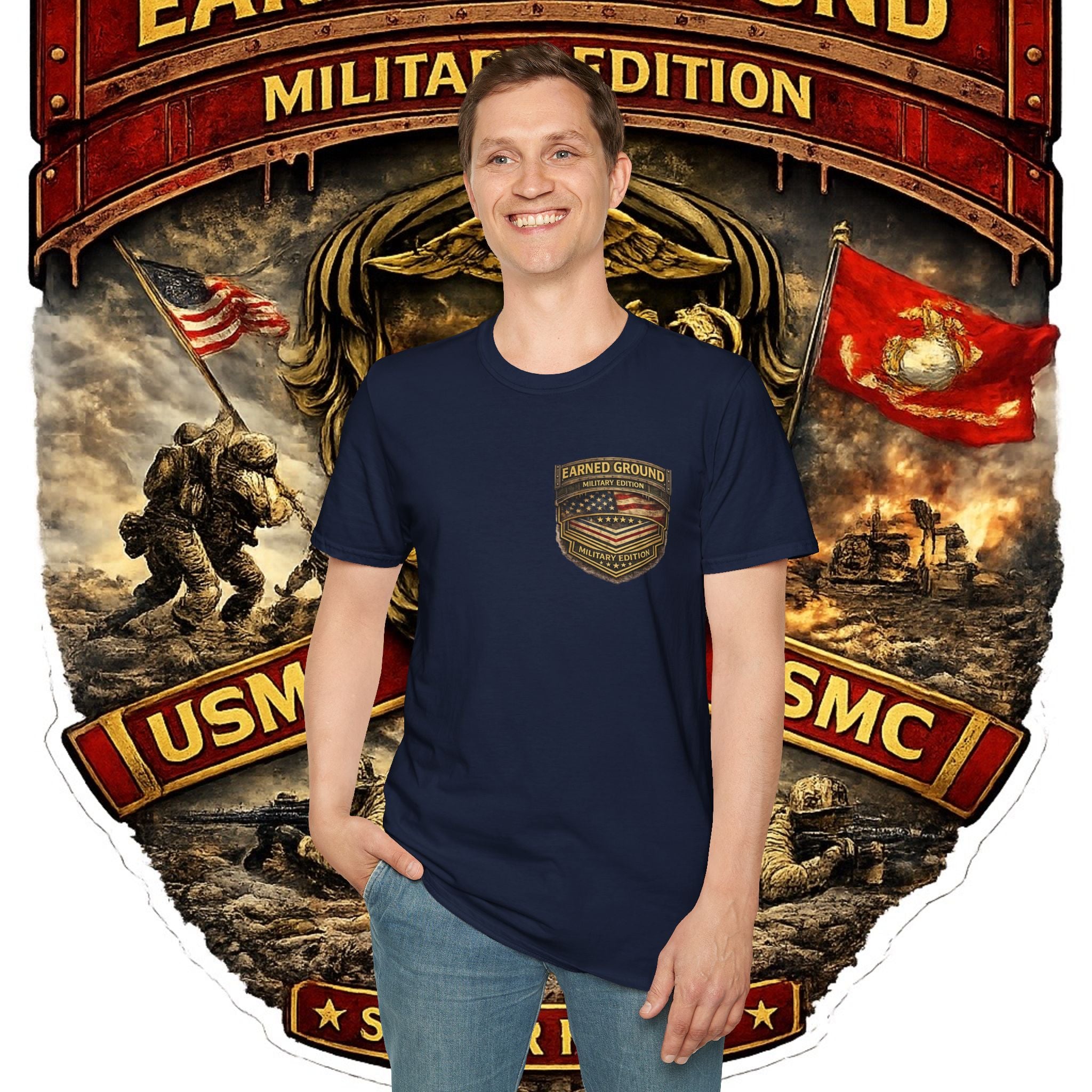 Earned Ground Military Edition USMC — USMC Military Tribute Pocket Tee