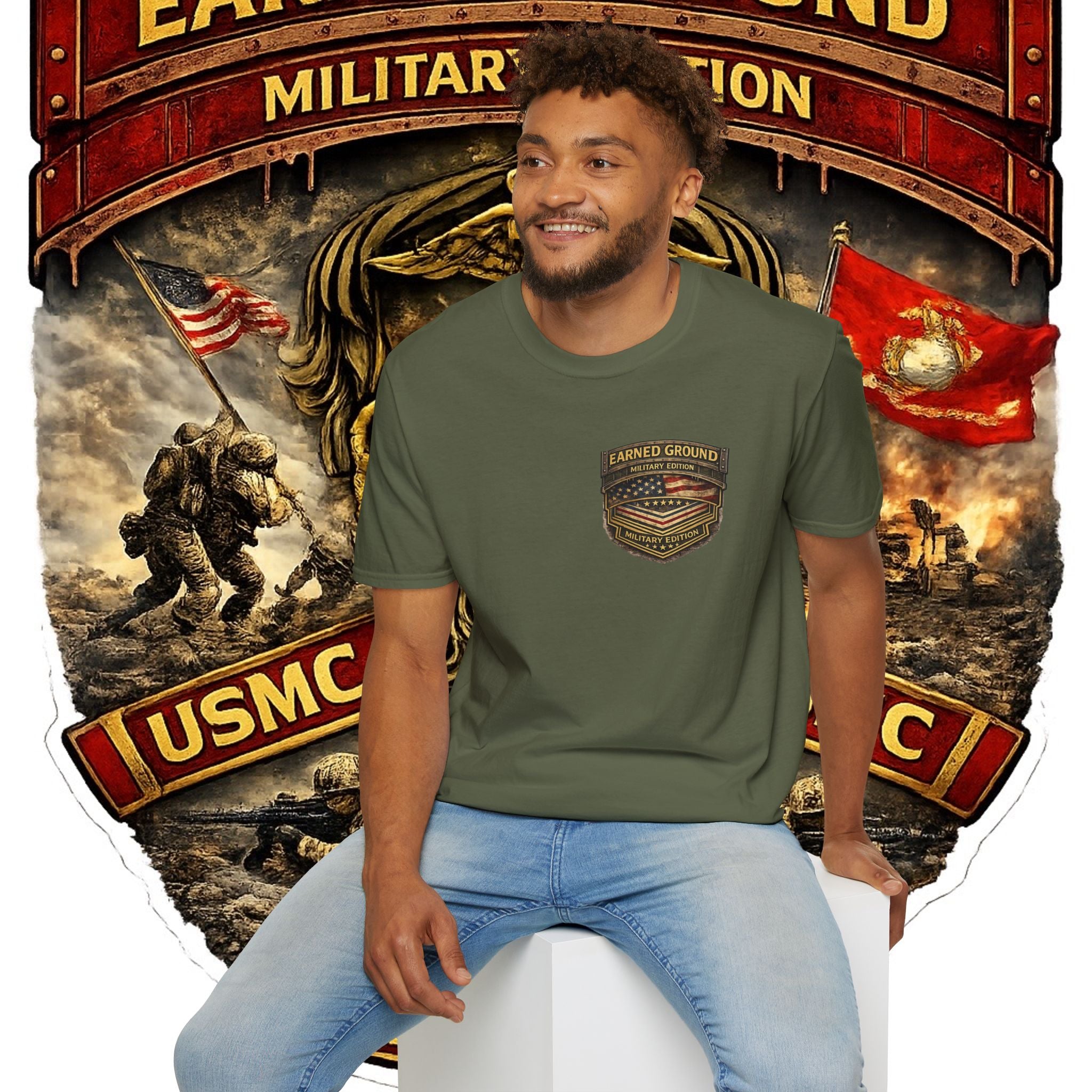 Earned Ground Military Edition USMC — USMC Military Tribute Pocket Tee