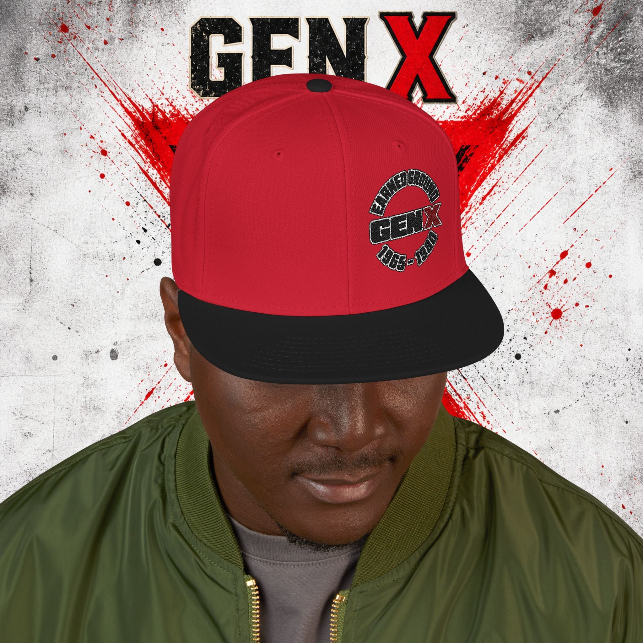 Gen X Embroidered Flat Bill Ball Cap — Gen X Proud 1965–1980