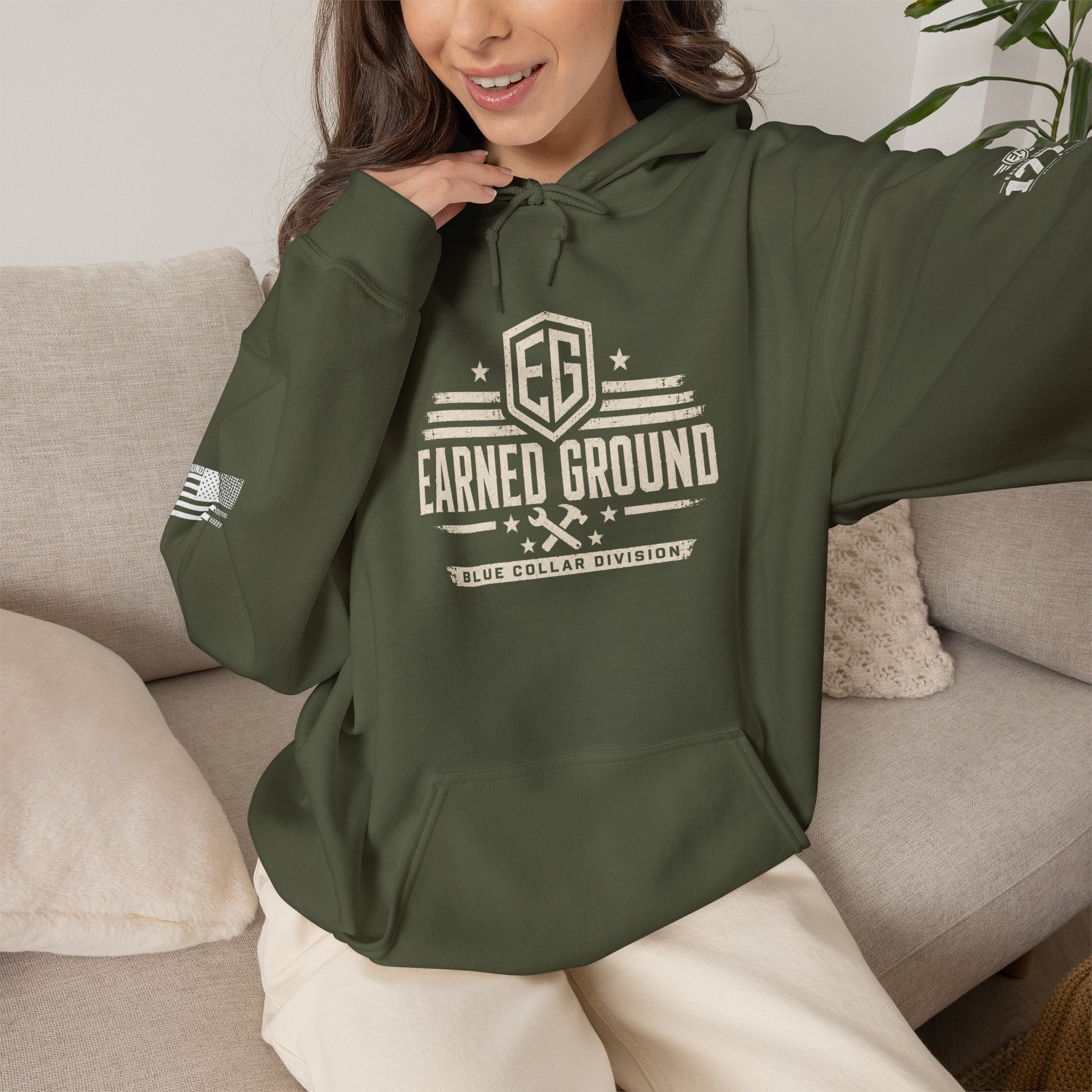 Earned Ground Blue Collar Hoodie – Blue Collar Division Hoodie