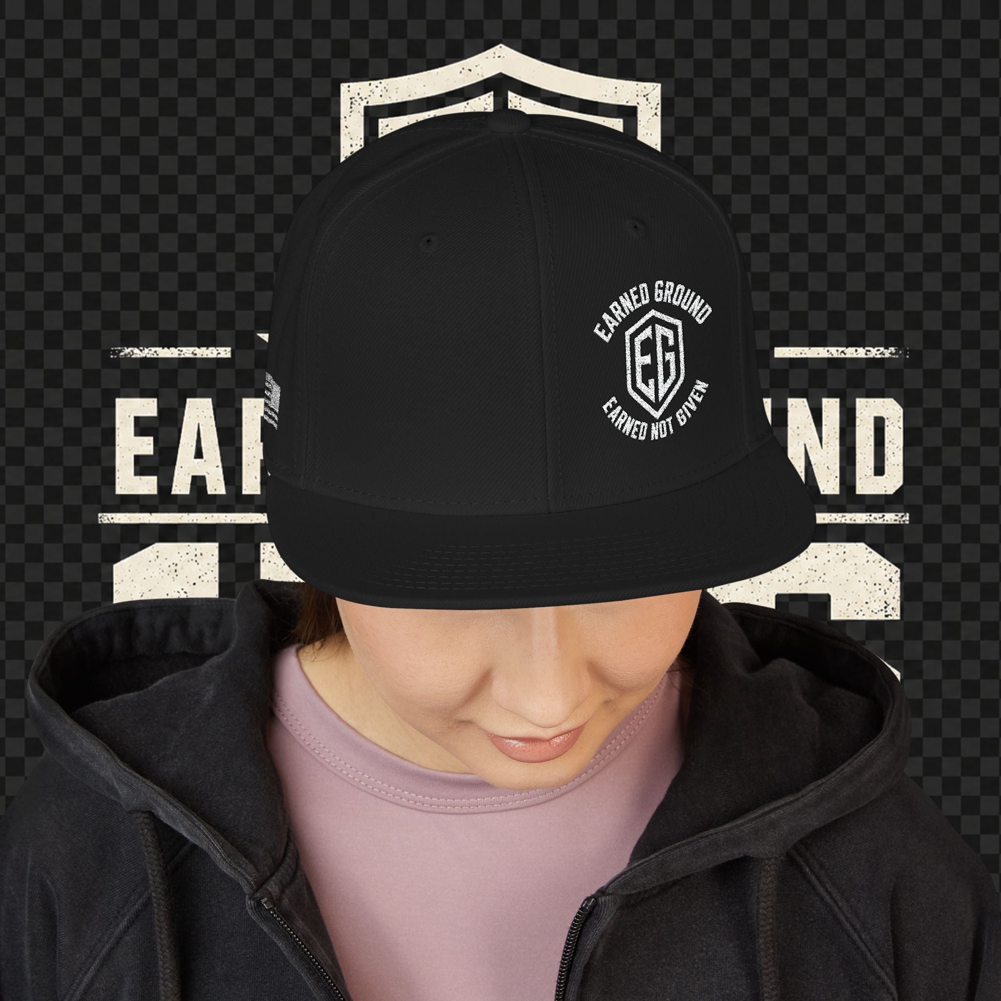 Earned Ground Embroidered Snapback Hat – Respect Is Earned Logo