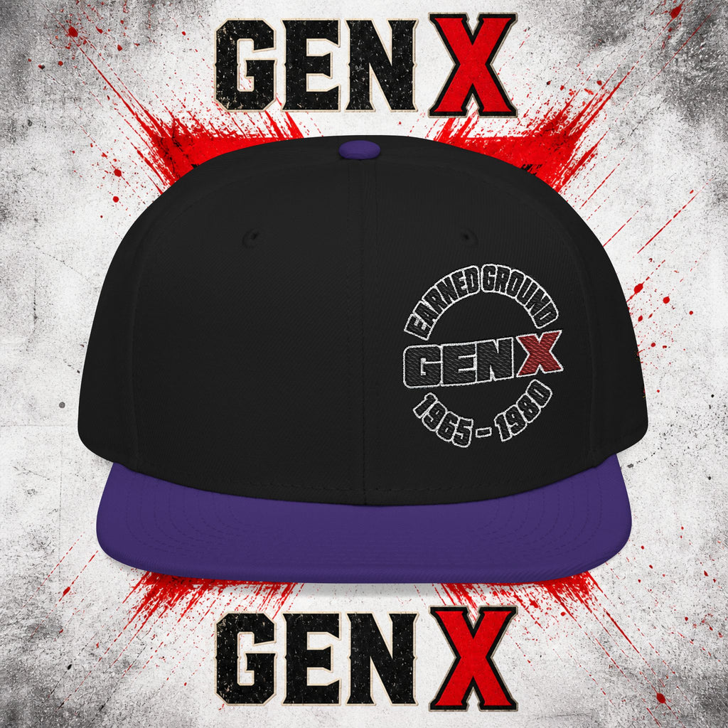 Gen X Embroidered Flat Bill Ball Cap — Gen X Proud 1965–1980