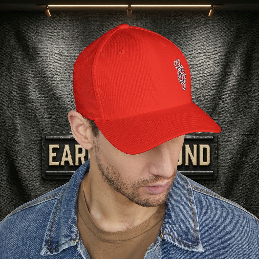 EARNED GROUND FLEX FIT — Elegant Script 'E & G' LOGO BALL CAP