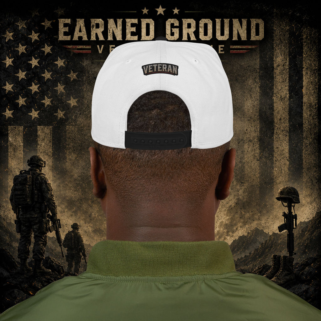 Earned Ground Veteran Line  Embroidered Snapback Hat