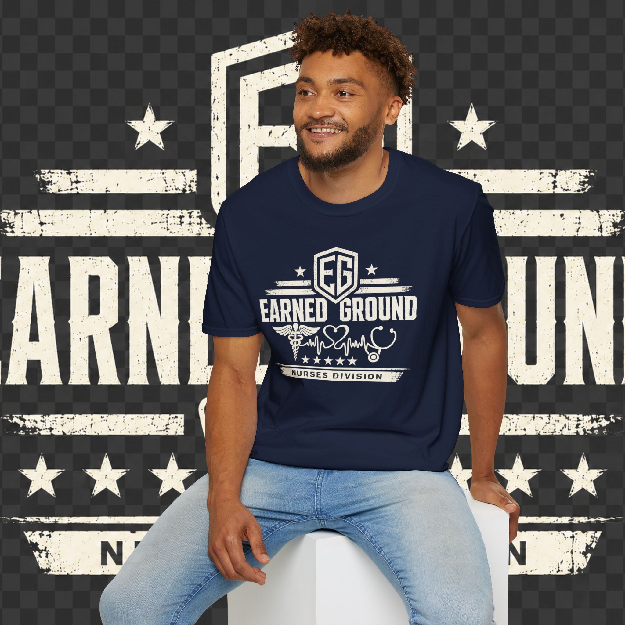 Earned Ground Nurses Division T-Shirt — Nurse Appreciation Medical Heartbeat Tee