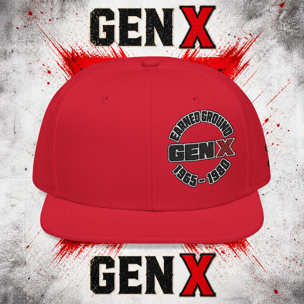 Gen X Embroidered Flat Bill Ball Cap — Gen X Proud 1965–1980