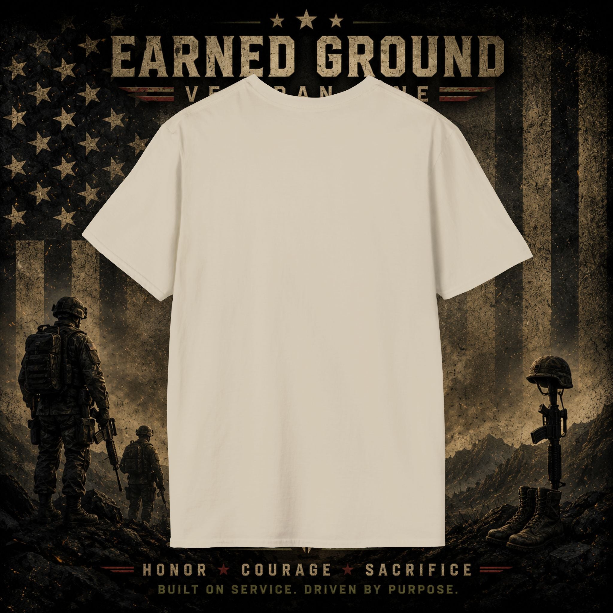 Earned Ground Veteran Division 'Service Built This'— Military Tribute Tee