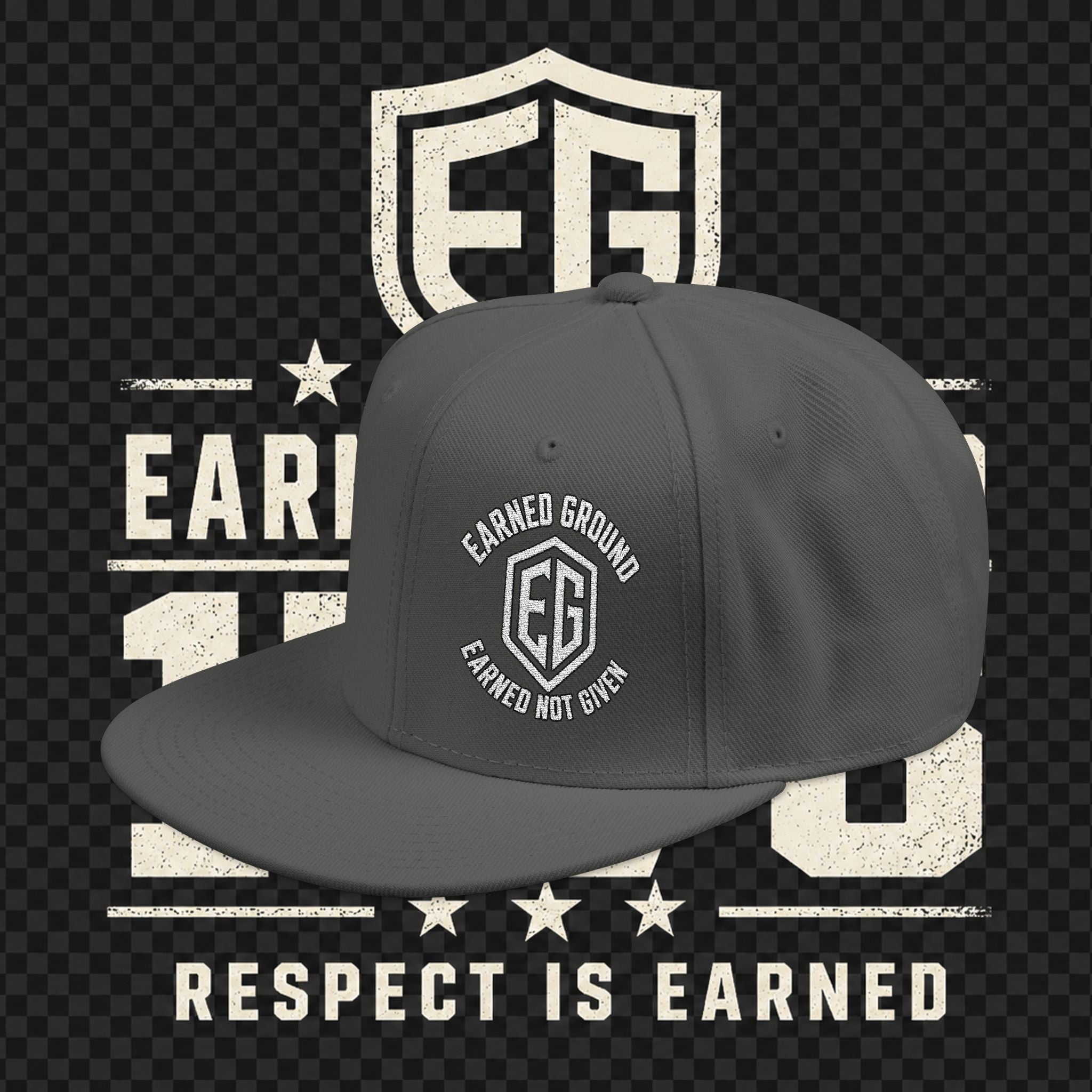 Earned Ground Embroidered Snapback Hat – Respect Is Earned Logo